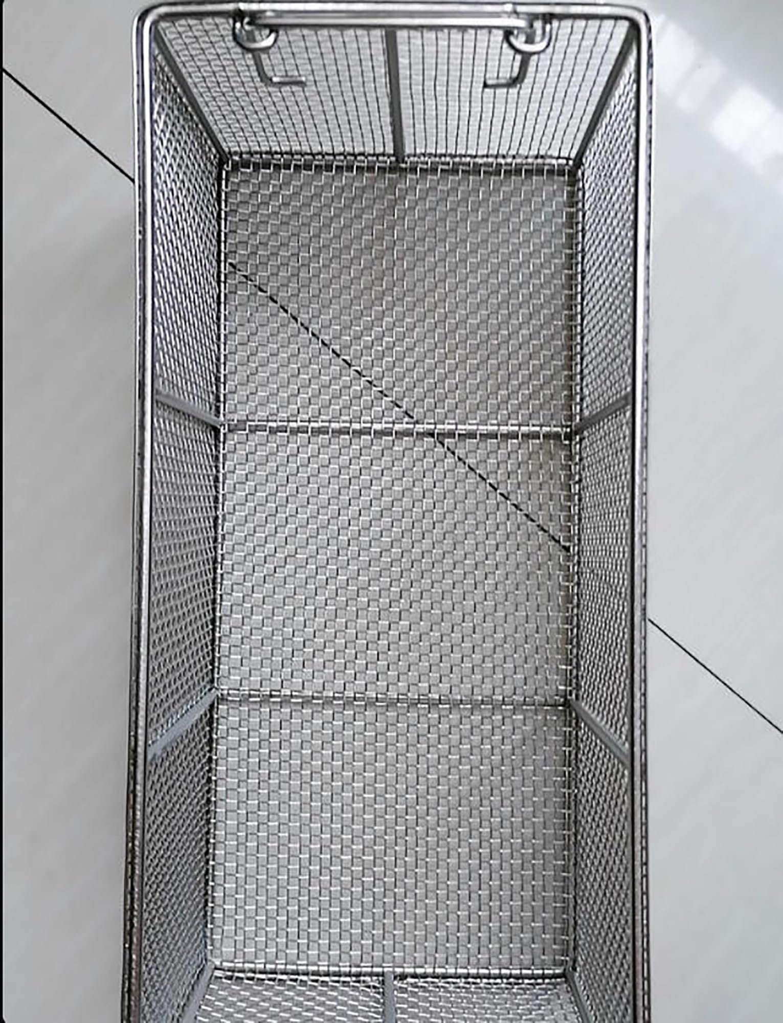 Passoire rectangulaire en acier inoxydable 304 robuste multi-usage pour égoutter et rincer la cuisine (50 x 30 x 10 cm) – Antirouille, facile à nettoyer