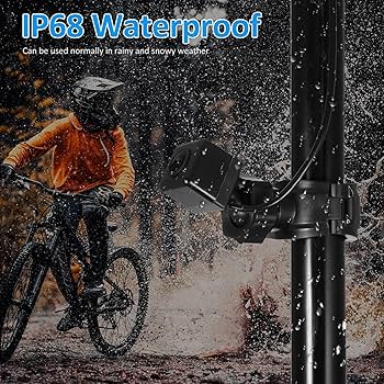 Shkalacar Bike Mirror Handlebar, 1080P Bicycle Rear View Camera With 4.3'' Monitor 8-LED Night Vision 150u00b0 Wide Angle View Rotatable Bracket, Compatible With Mountain Bicycle, Road Bike