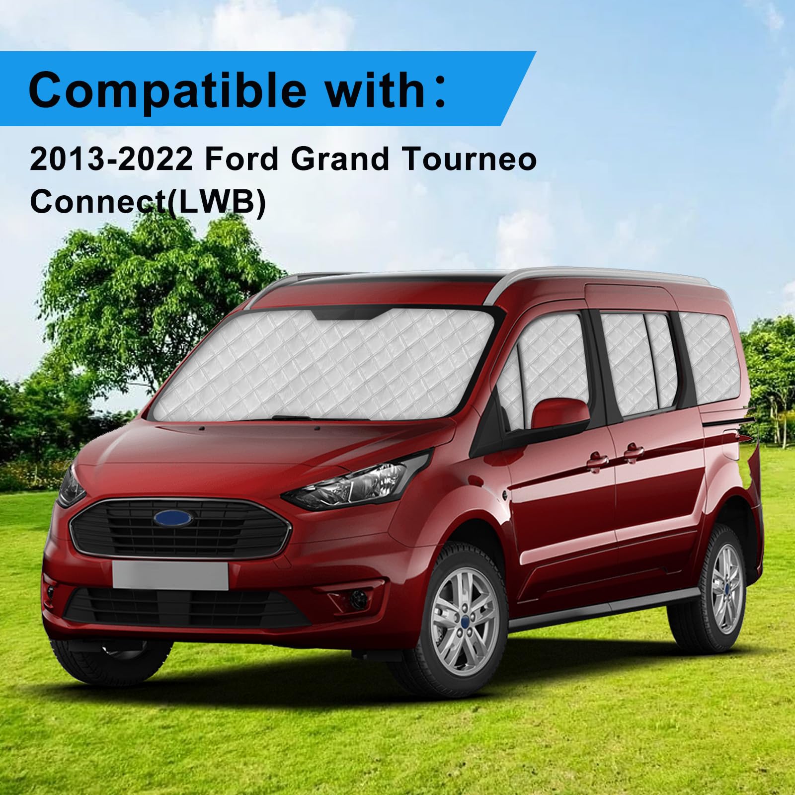 Oscurante Termico Interno per 2012-2022 Ford Tourneo Connect, 12 Pezzi Parasole per Parabrezza Resistenti ai Raggi UV per la Privacy e il Controllo Della Temperatura