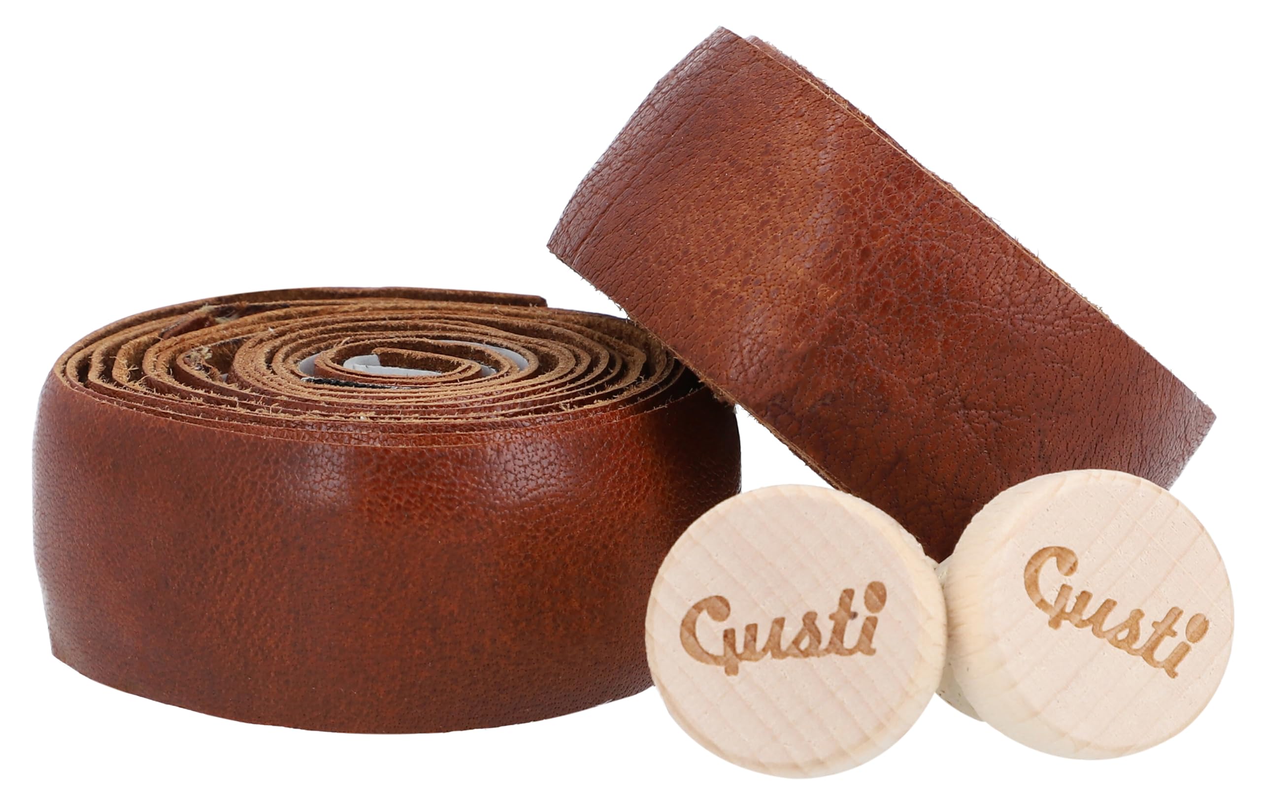 Gusti Nastro Manubrio in Pelle - Adri V. Misura 200 cm Con Sughero per Bici da Corsa, Grip Accessori Bicicletta, Manubrio Marrone