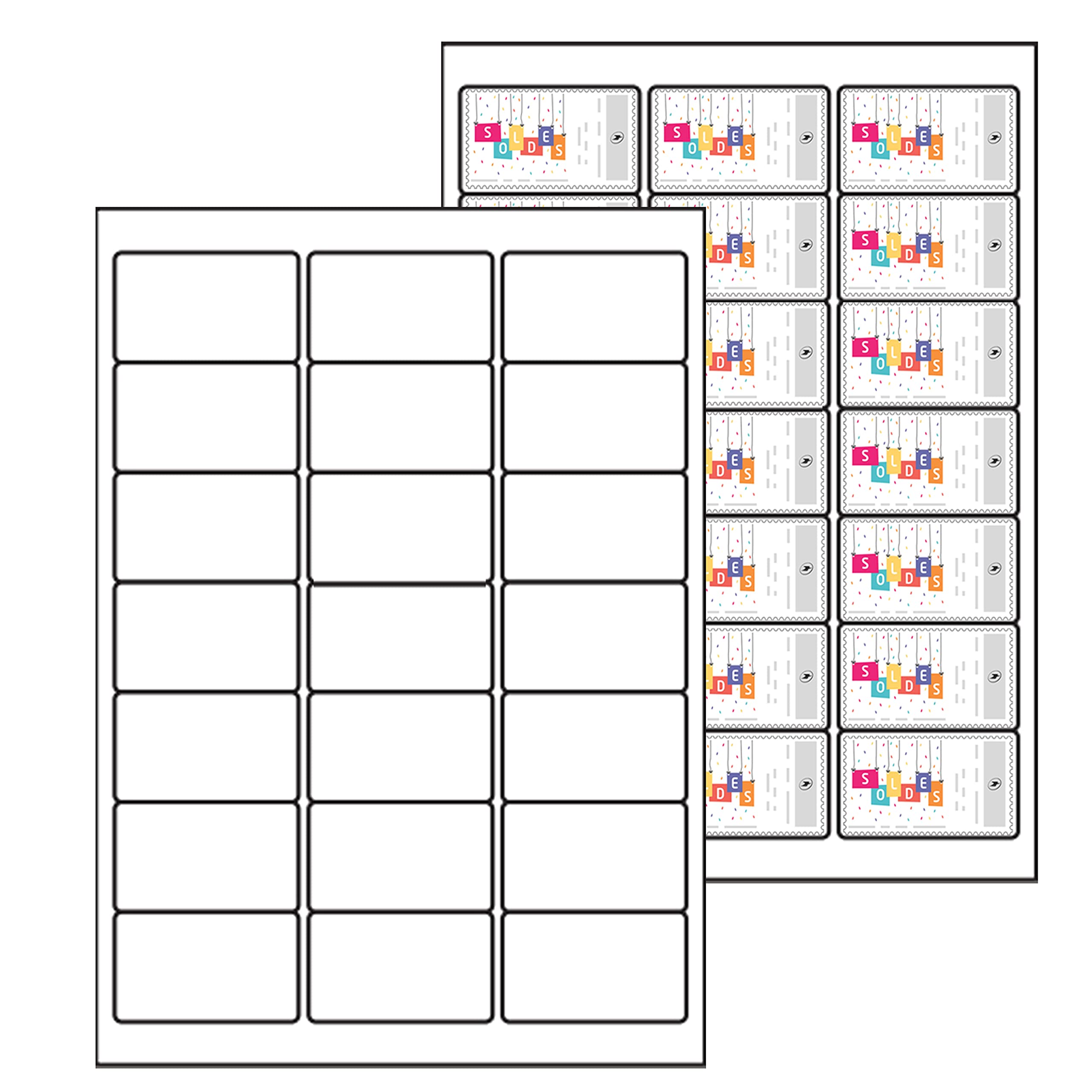 Jeco - Lot de 300 planches d'étiquettes autocollantes pour timbres 63,5 x 38,1 mm « Montimbreenligne » (L7160), soit 6300 étiquettespersonnalisables et imprimables