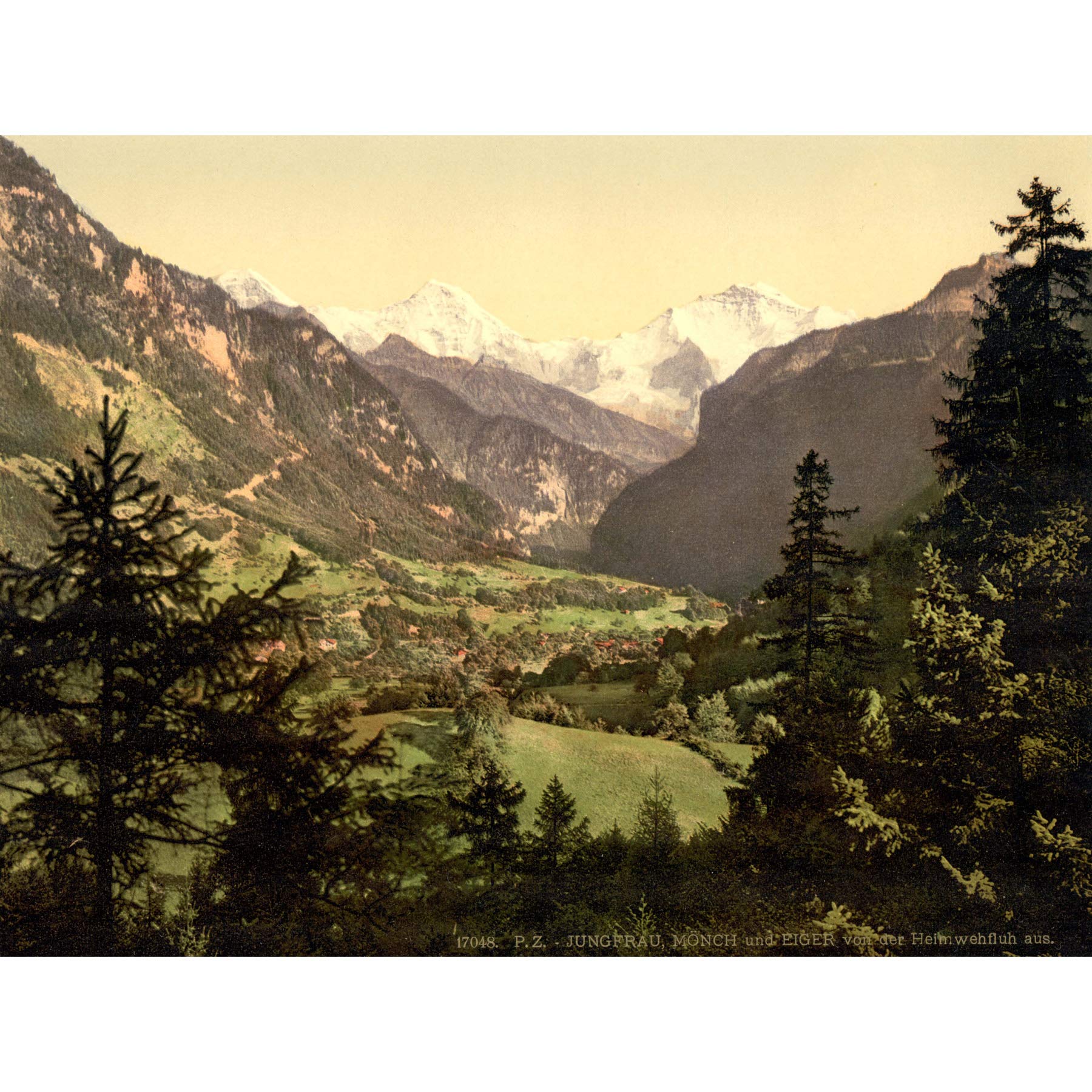 Wee Blue Coo Vintage Photo Landscape Swiss Alpine Mountains Jungfrau Eiger Fine Art Print Poster 30X40Cm Cc2358