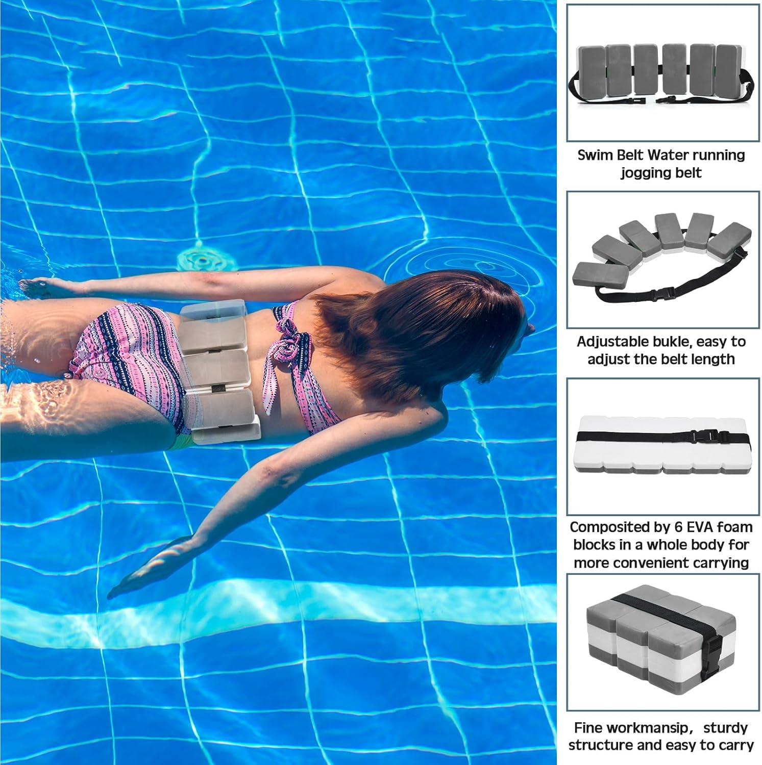 5 Pcs Pool Aquatic Exercise Set Including 2 Lightweight Water Dumbbells, 2 Ankle Swimming Weights, and Swim Belt Water Exercise Equipment for Aquatic Aerobics