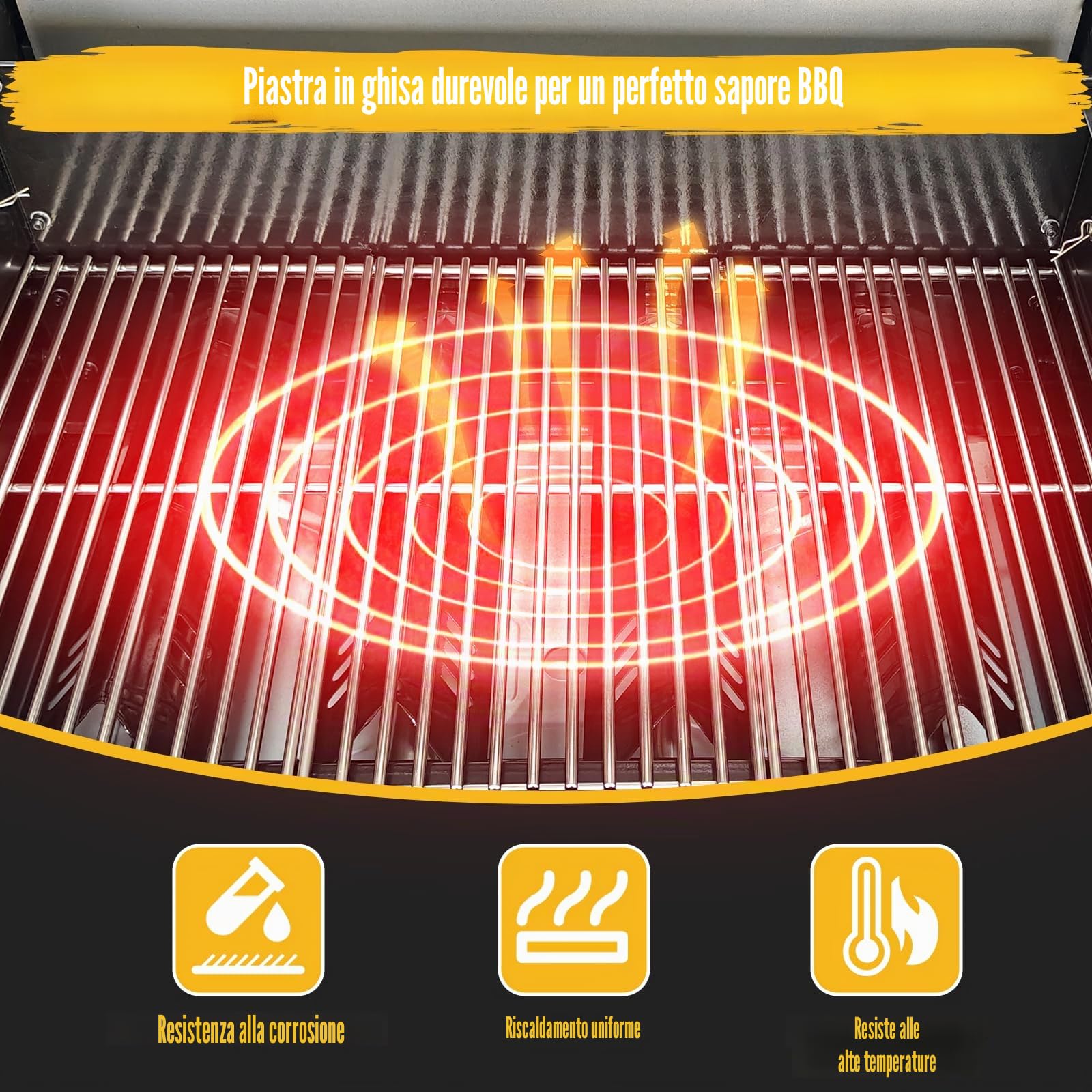 GFTIME 7637 Griglia in acciaio inox 44,5x26cm per Weber Spirit ⅠⅡ 200 Serie, Griglie per Spirit E210/220 S210/220 Gas Grills (con pulsanti di comando anteriori), Ricambio per Jamie Oliver Gasgrill
