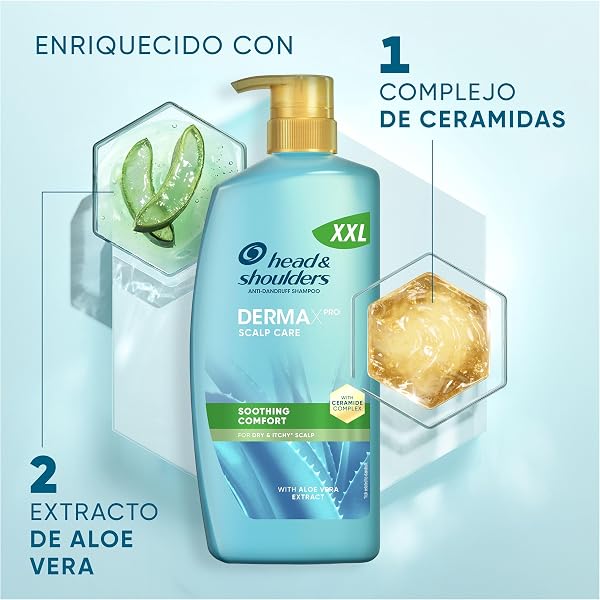 H&S DermaXPro Soothing Shampoo 800ml with Aloe Vera Extract and Ceramide Complex Relieves Dry and Itchy Scalp Helps Strengthen Skin Barrier - 3