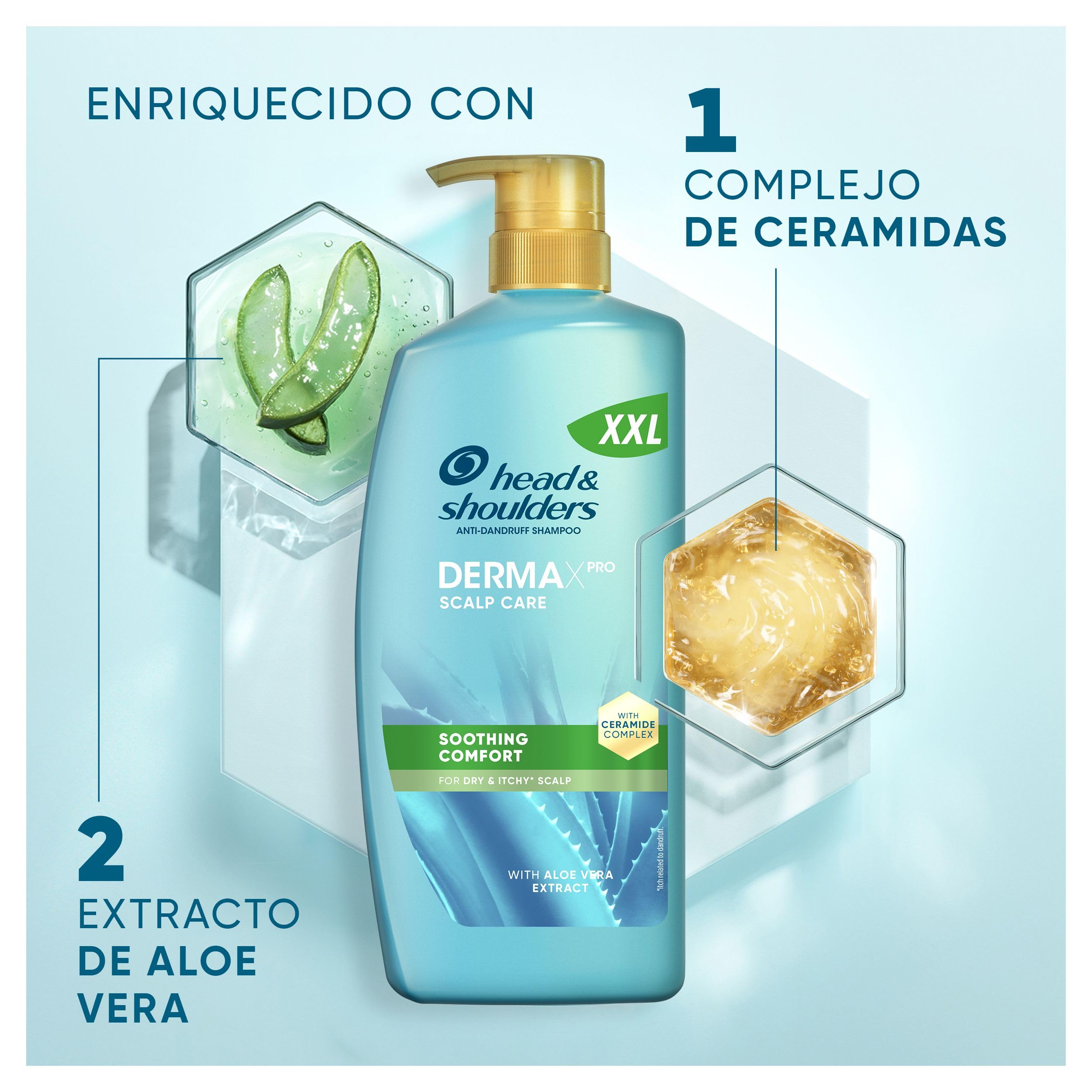 H&S DermaXPro Soothing Shampoo 800ml with Aloe Vera Extract and Ceramide Complex Relieves Dry and Itchy Scalp Helps Strengthen Skin Barrier - 3