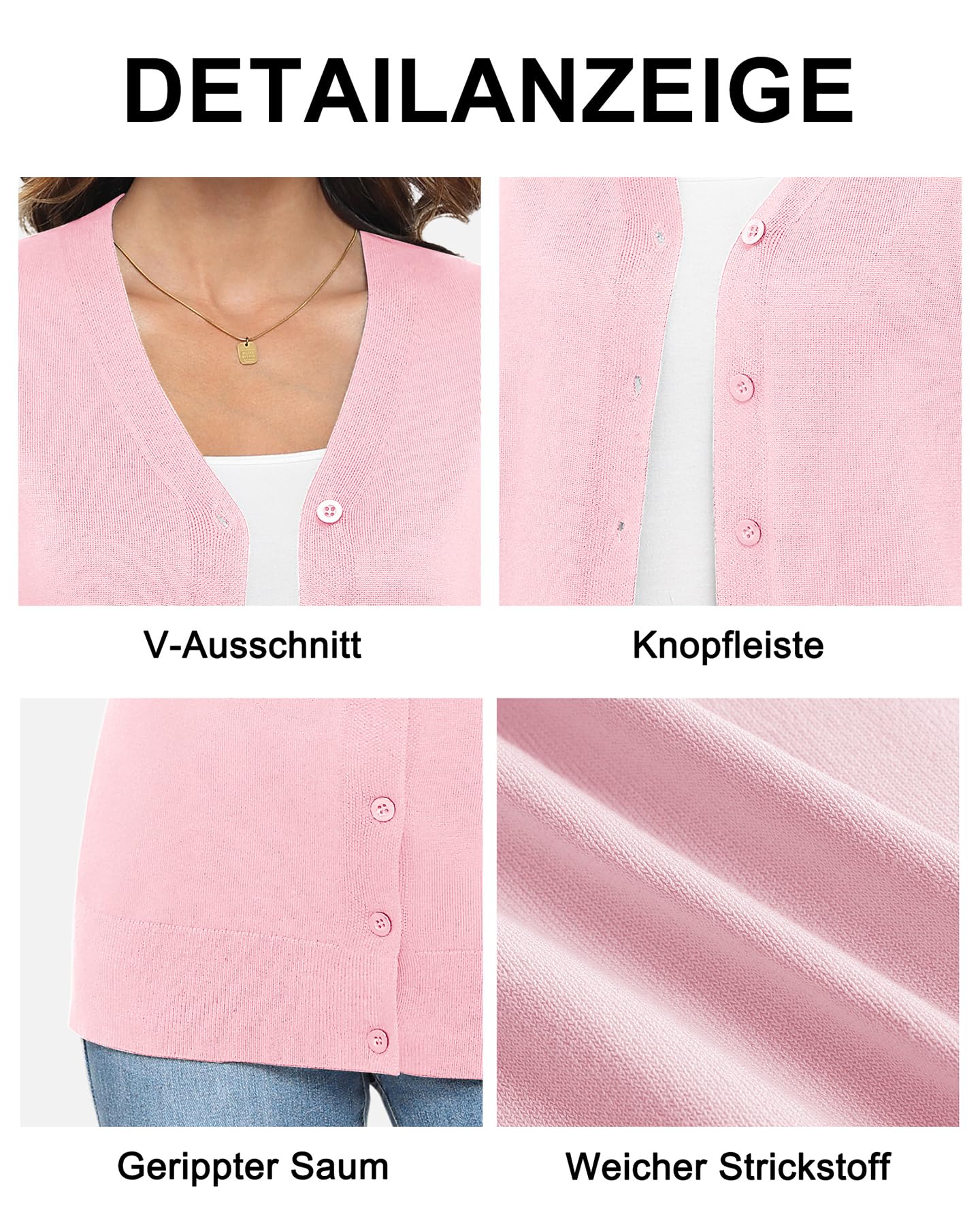 BEIGAI Cardigan léger à manches longues pour femme avec col en V - Cardigan classique vintage avec bouton