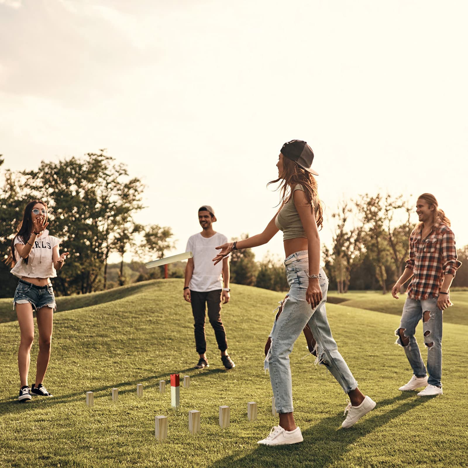 ACXIN Juego vikingo al aire libre, juego de 5 cubb, juego de fútbol de Cubb, Moorland Cubb