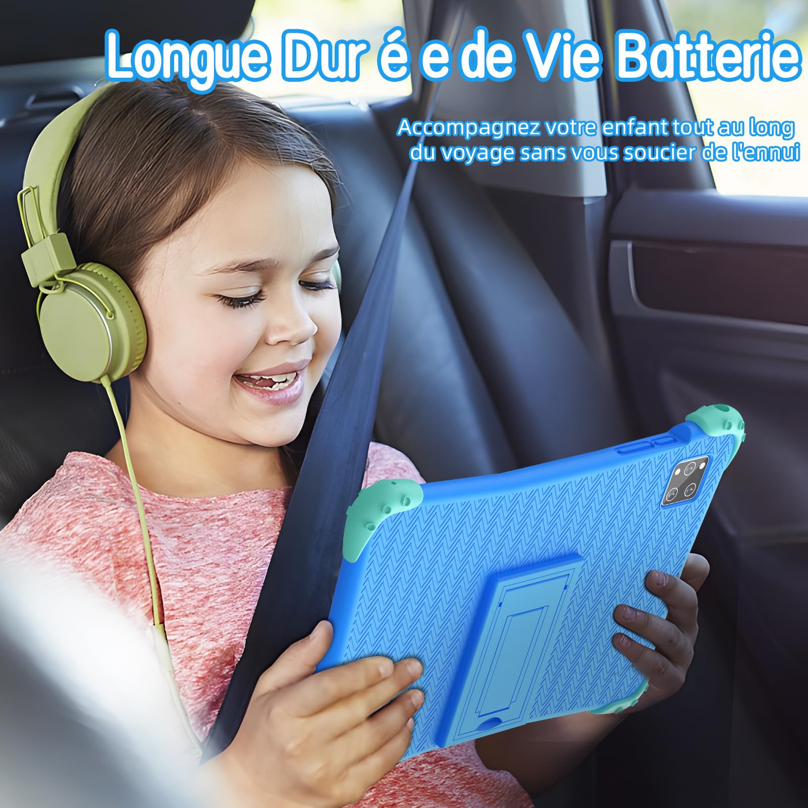 EagleSoar Tablette pour Enfants 10 pouces, Tablette Android 14 Processeur Octa-Core, Kids Tablette 3 à 12 ans, 10Go RAM + 64Go ROM, avce Logiciel Apprentissage pour Eenfants et Contrôle Parental(Bleu)