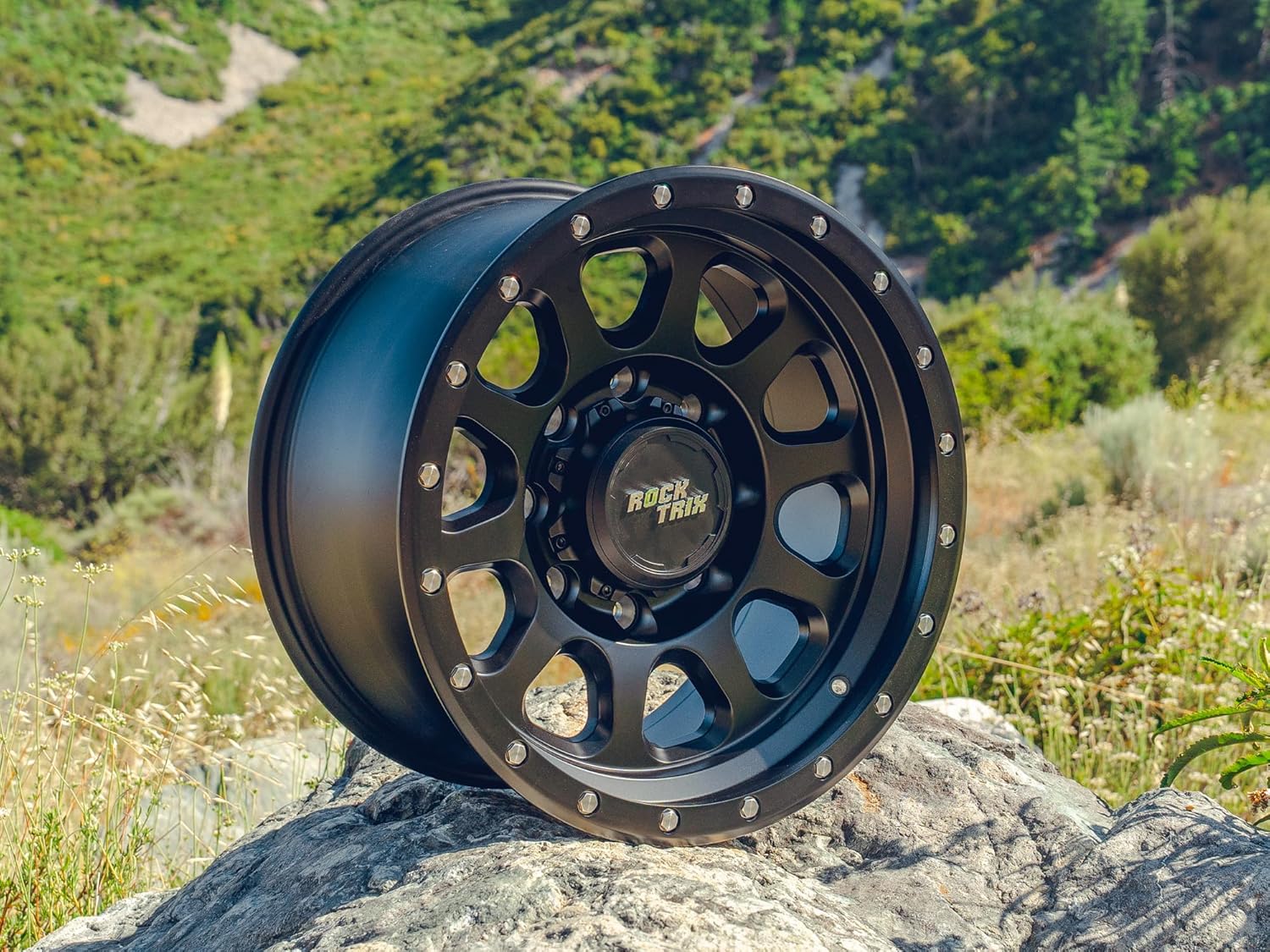 RockTrix RT111 18x9 Matte Black Wheels, 8x170 Bolt Pattern -12mm Offset, 4.5" Backspacing, Heavy-Duty 8 Lug Rims Compatible with Ford F250 and Fits Ford F350 Super Duty 1999-2026