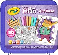 Crayola Glitter Art Kit 50+ Pieces - Glitter Crayons, Markers, Paint, Coloring Pages & Portable Case for Kids Ages 5+