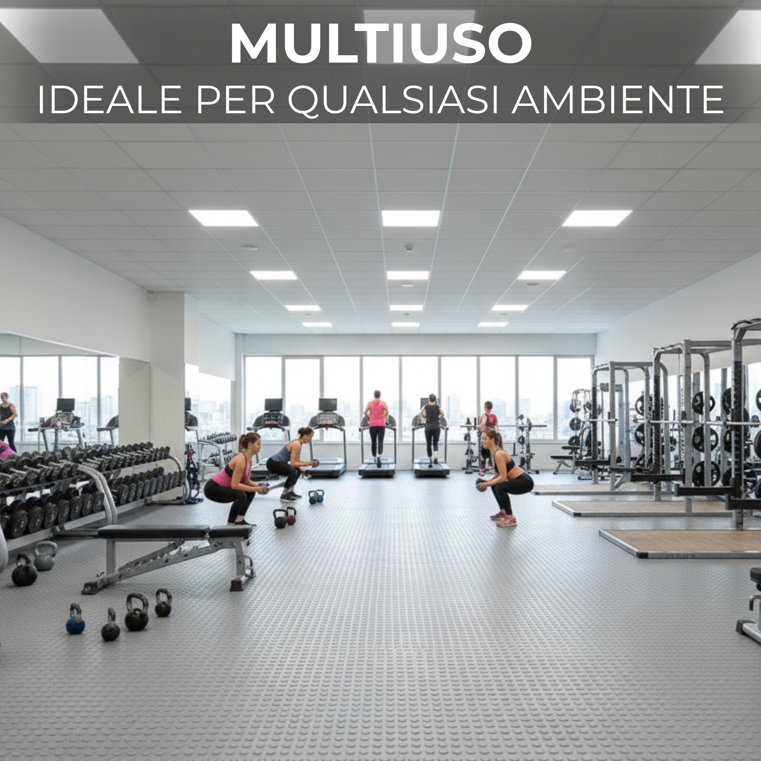 Tappeto Gomma Bullonato Antiscivolo Grigio 100/200 cm Copri Pavimento Gommato Impermeabile Ideale per Garage,Bancone,Palestra,Pavimenti,Pedana Spessore 1 mm (1x15 Metri)