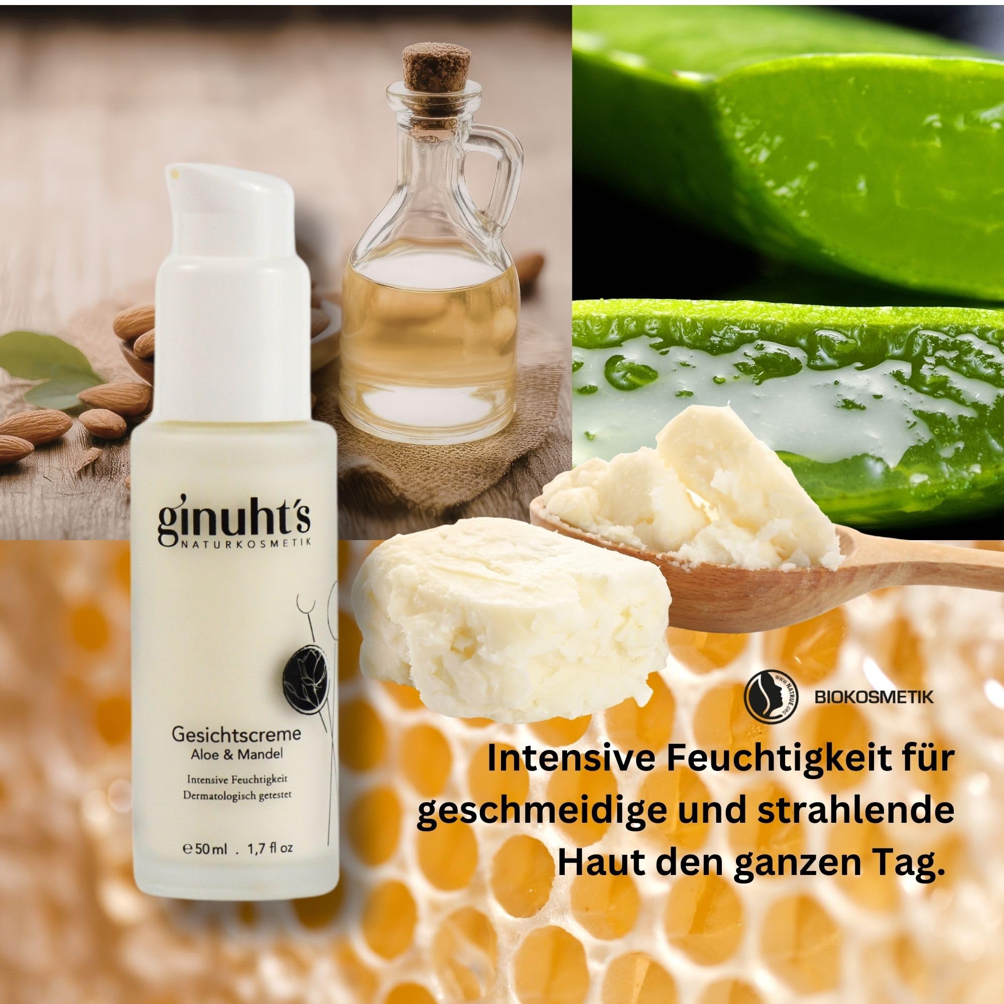 ginuht's NATURKOSMETIK - Gesichtspflege Set für Frauen & Männer | Feuchtigkeitsspendendes Serum, sanfte Reinigung & Anti-Aging Pflege - für sensible Haut - Perfekte Gesichtspflege Routine