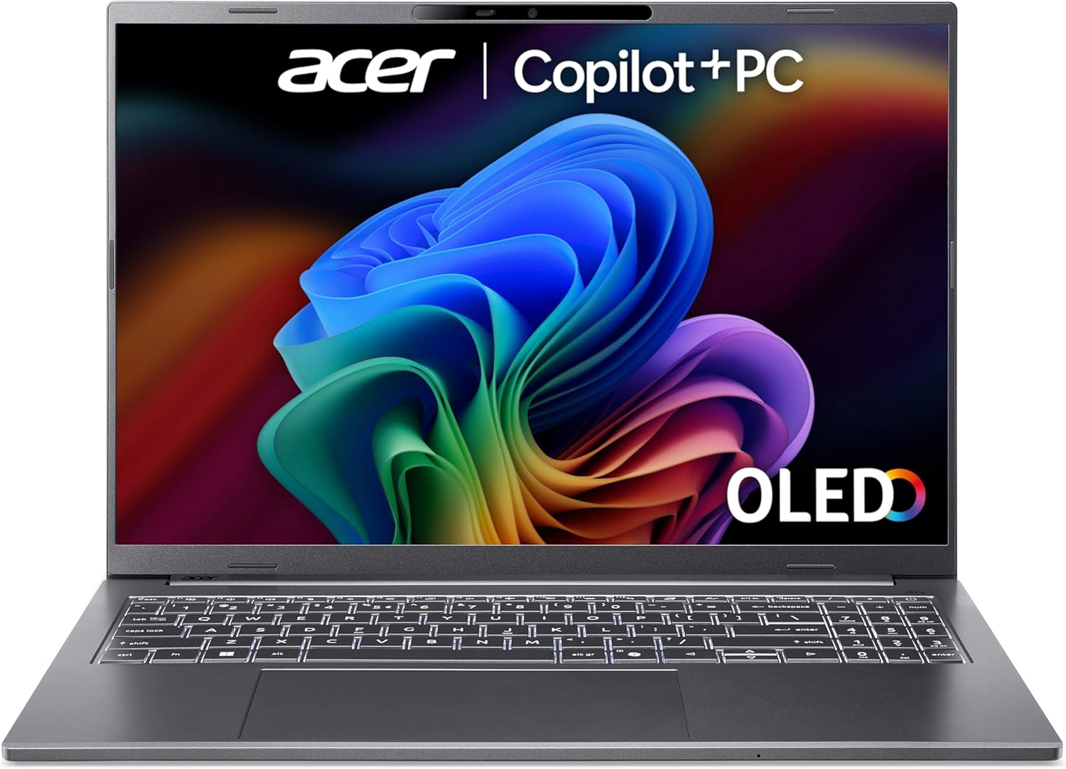 acer Aspire 16 AI A16-52M Co-Pilot+ Laptop – Intel Core Ultra 7 256V, 16GB, 1TB SSD, Integrated Graphics, 16″ WUXGA+ OLED, Windows 11, Iron