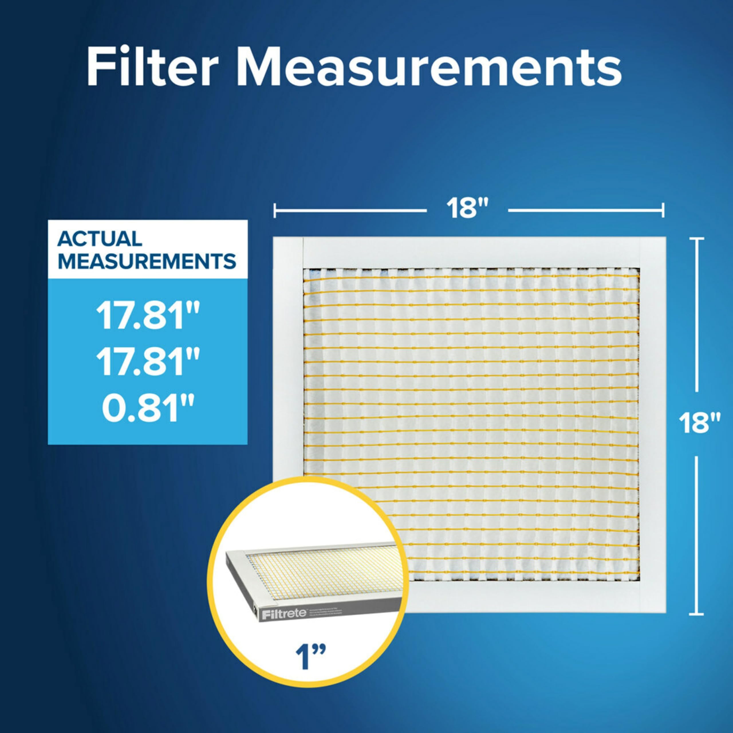 Filtrete 18x18x1 Luftfilter MPR 300 MERV 5, Clean Living Basic Dust, 6er-Pack (genaue Maße 17,81x17,81x0,81)