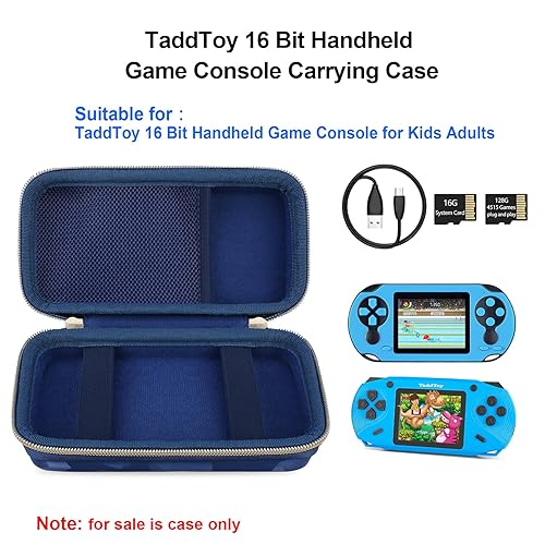 Miniatura 2 de Elonbo Carrying Case Compatible with TaddToy 16 Bit Handheld Game Console for Kids Adults, Classic Retro Video Games Travel Storage Cover Bag,