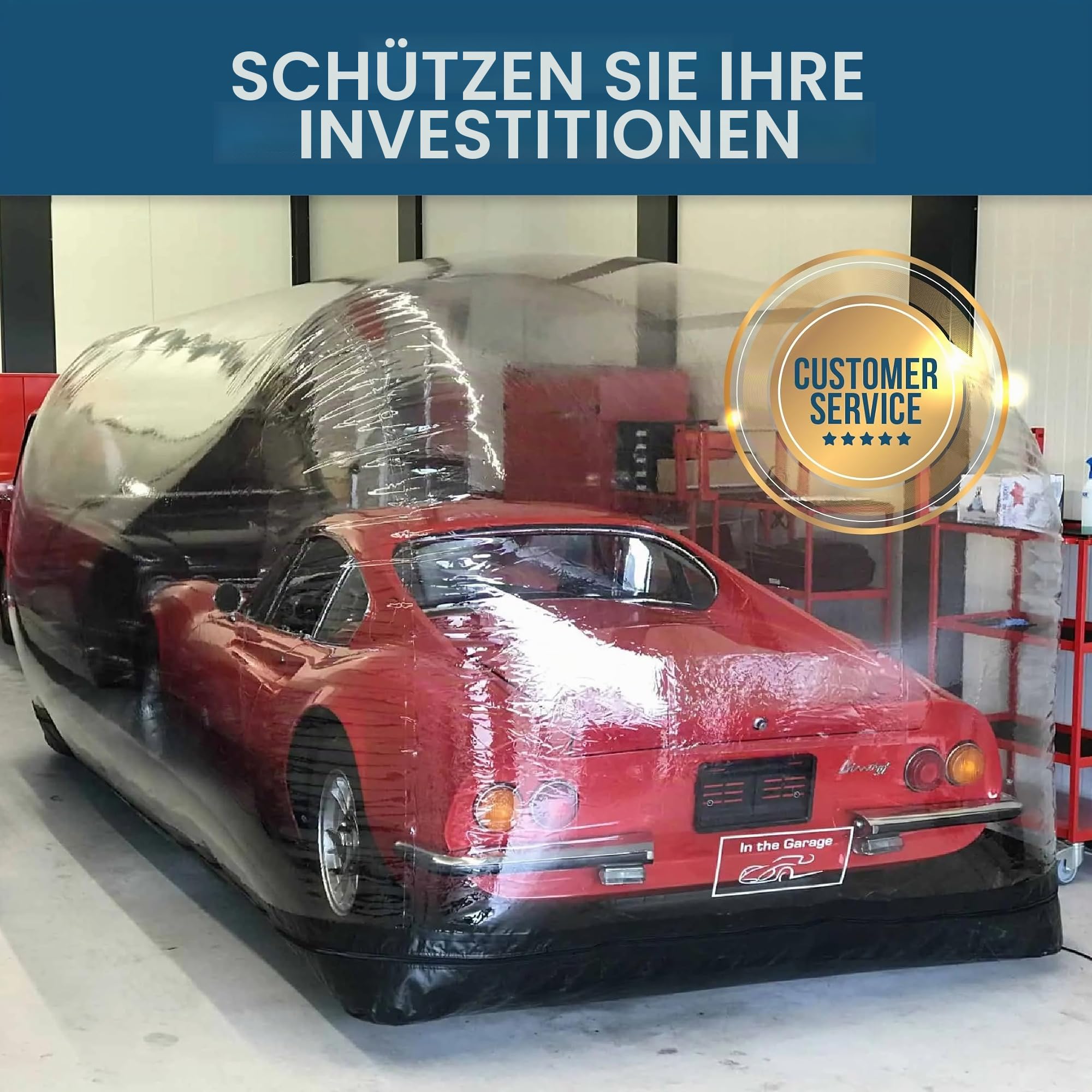 In The Garage Aufblasbarer Car Shield Schwarz 18' / 5.5m - Aufblasbare