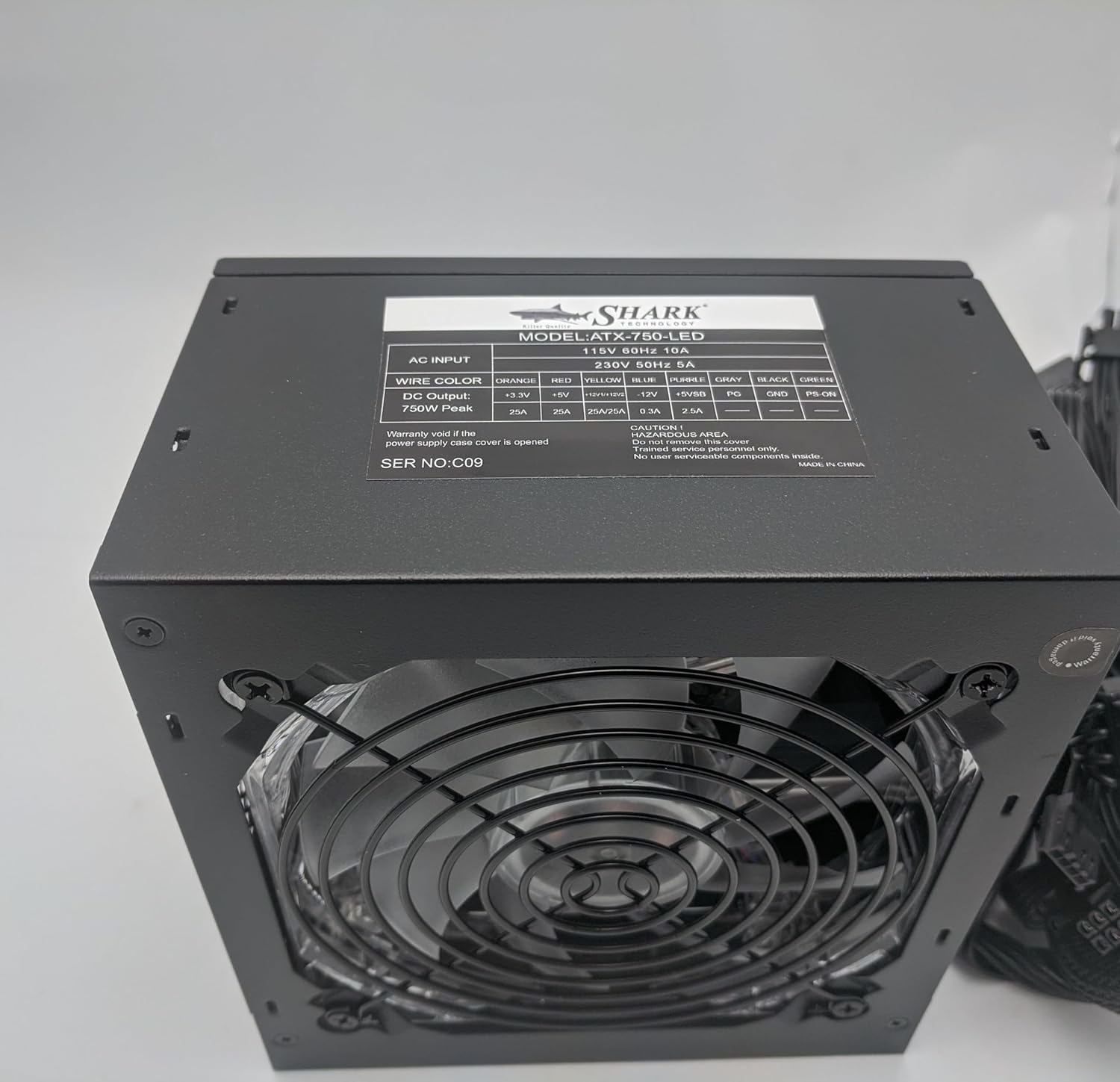 750-Watt Blue LED 120mm Quiet Fan Black ATX 12V 2.0 24pin, 5X SATA, Dual 6+2 pin PCIe Plug Desktop PC Power Supply Unit for Intel Core i3/i5/i7 & AMD Ryzen 3/5/7/9 Gaming Systems