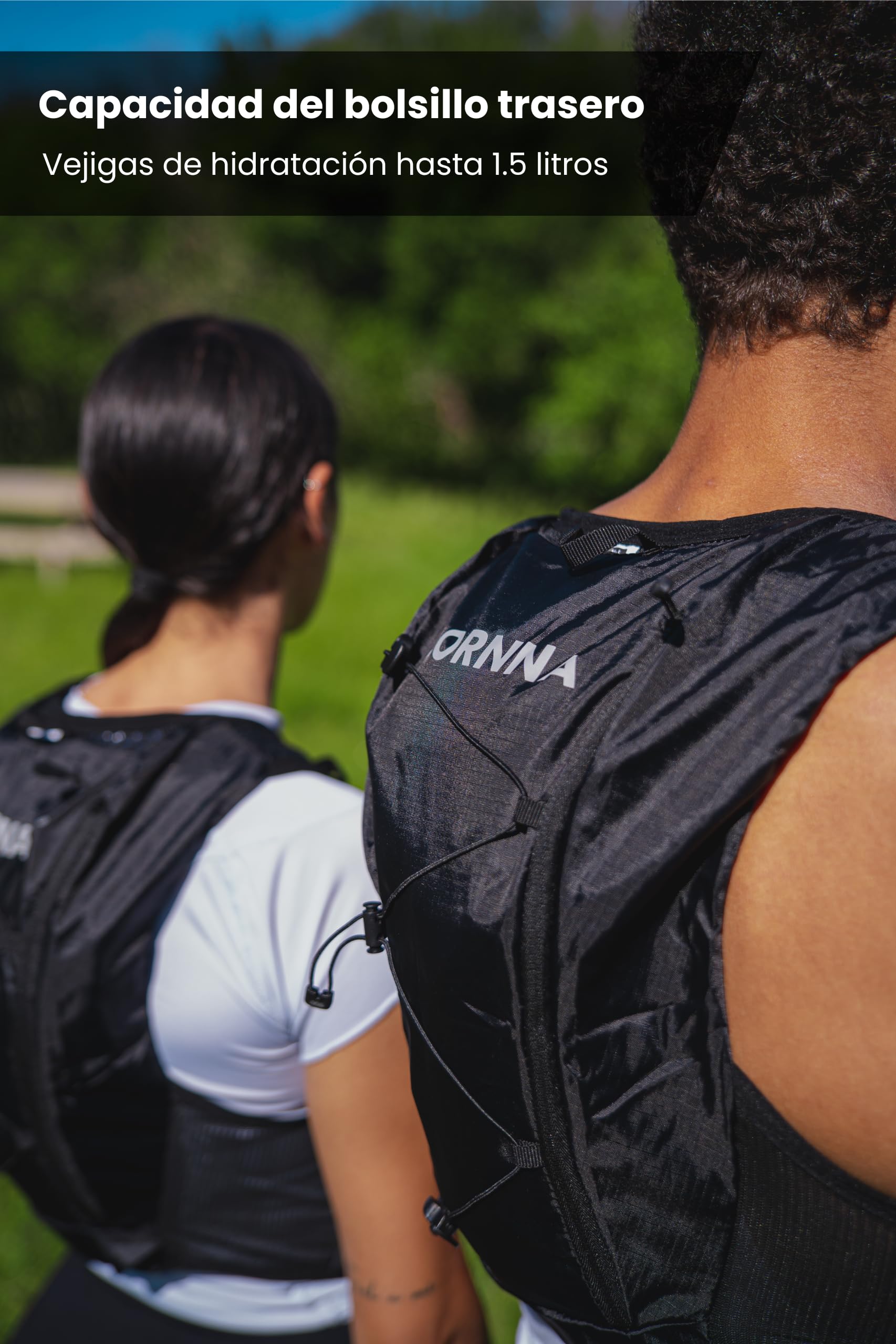 Light Edition V1 – Chaleco Hidratación Trail Running + 2 Soft Flask 500ml, Mochila de Correr para Hombre y Mujer, Bolsillo Trasero para Vejigas de hasta 2L.