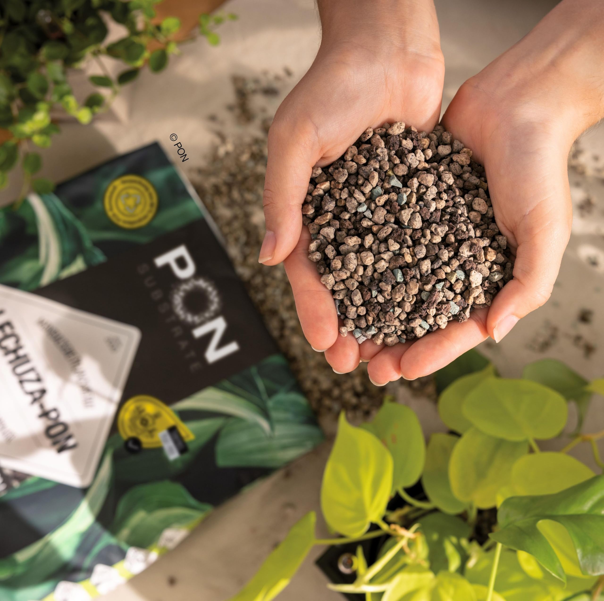 PON Pflanzsubstrat für Zimmerpflanzen - LECHUZA-PON 18 Liter - Mineralisches Pflanzgranulat, torffrei, vorgedüngt 6–8 Monate, optimale Drainage & Wurzelbelüftung, Alternative zu Blumenerde, 14041