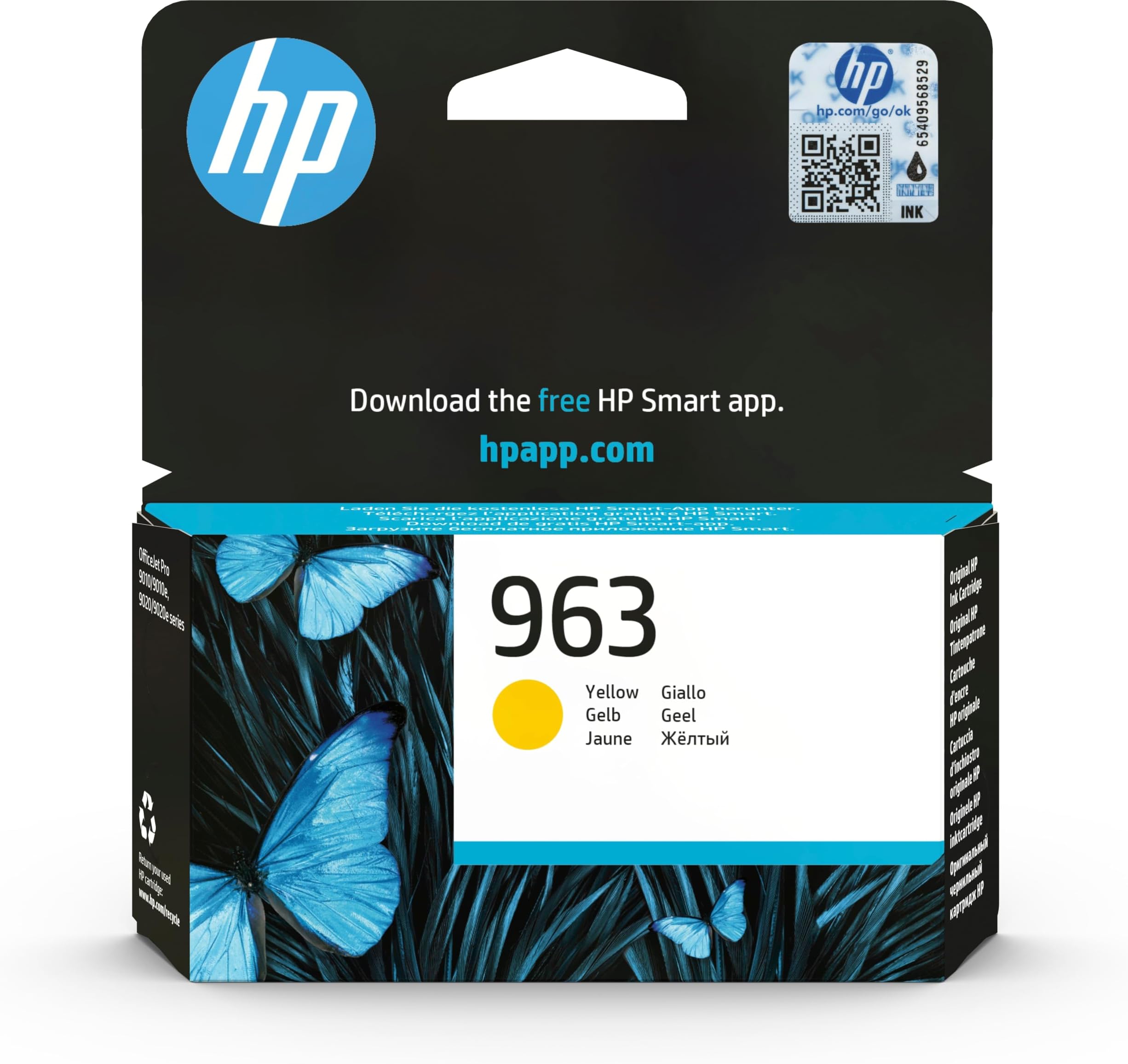 HP 3JA25AE 963 Original Ink Cartridge, Yellow, Pack of 1