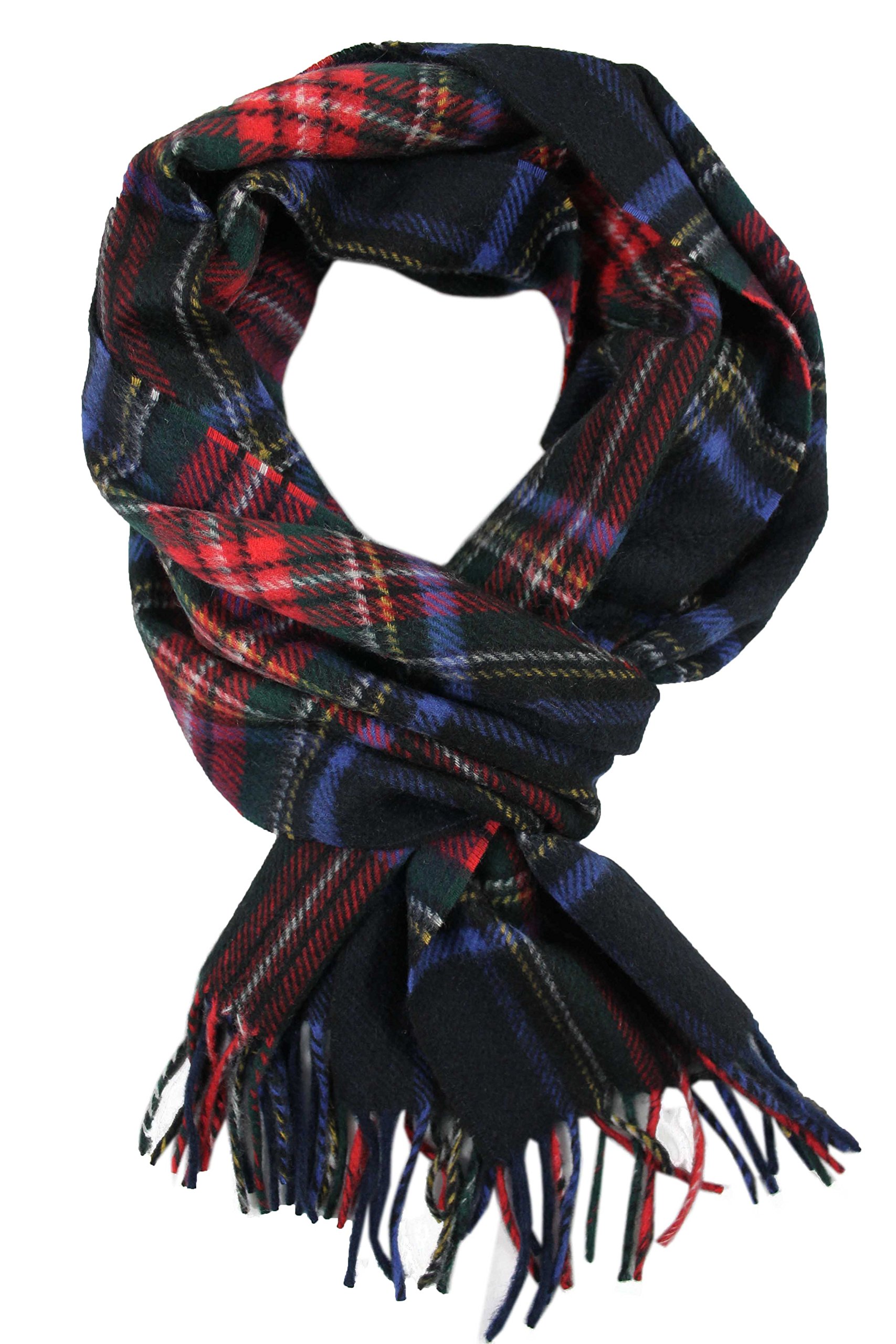 Rotfuchs Sciarpa in cashmere Sciarpa invernale Sciarpa uomo Warm & Soft Check multicolore Made in Germany (180 x 31 cm, nero)