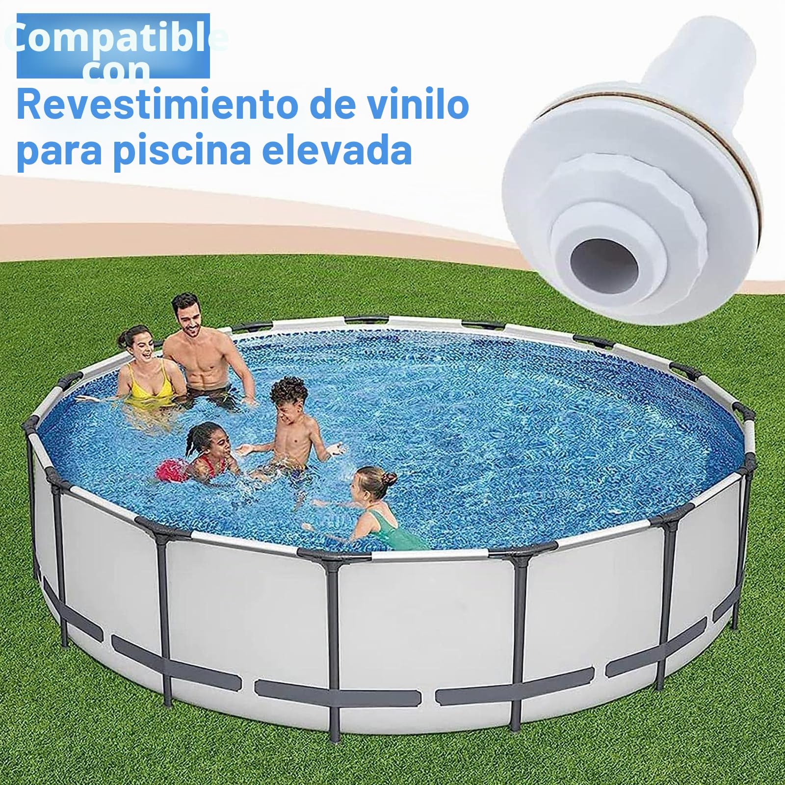 Boquilla de Entrada y Retorno para Piscinas Desmontables de Pared de Acero