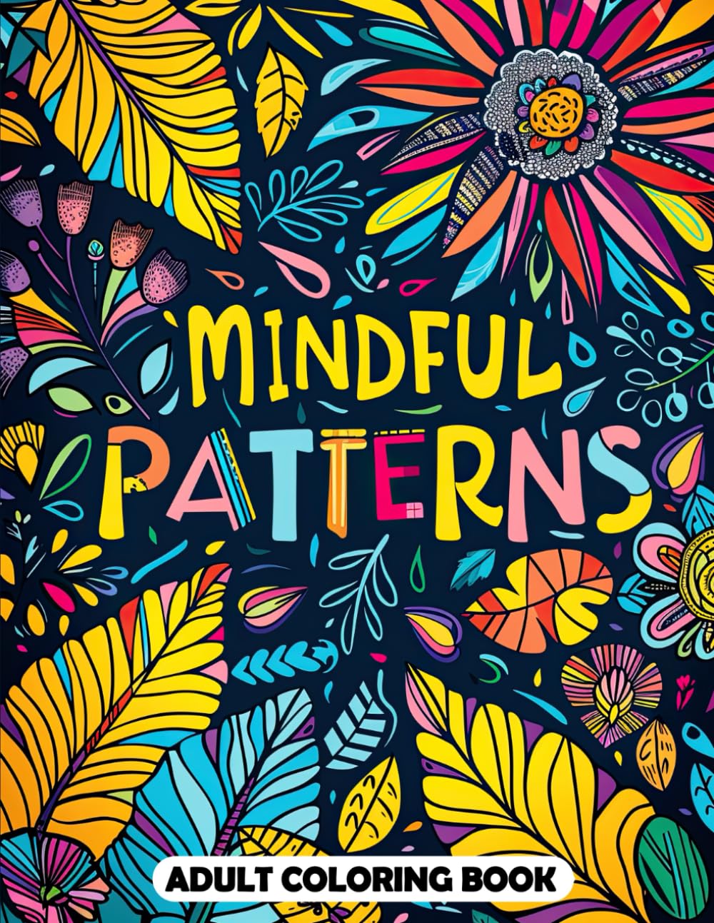 Mindful Patterns Adult Coloring Book: 50+ Easy and Relieving Amazing Coloration Pages for Stress Relief & Relaxation. Drawings by Mandala Style. Motif Decorations to Color.