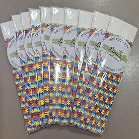 Pulseira de Identificação TEA Autismo em Tyvek – Símbolo do Autismo, À Prova d’Água, Ajustável e Segura – Para Crianças, Jovens e Adultos – Conscientização e Proteção Diária – Kit com 50 unidades-