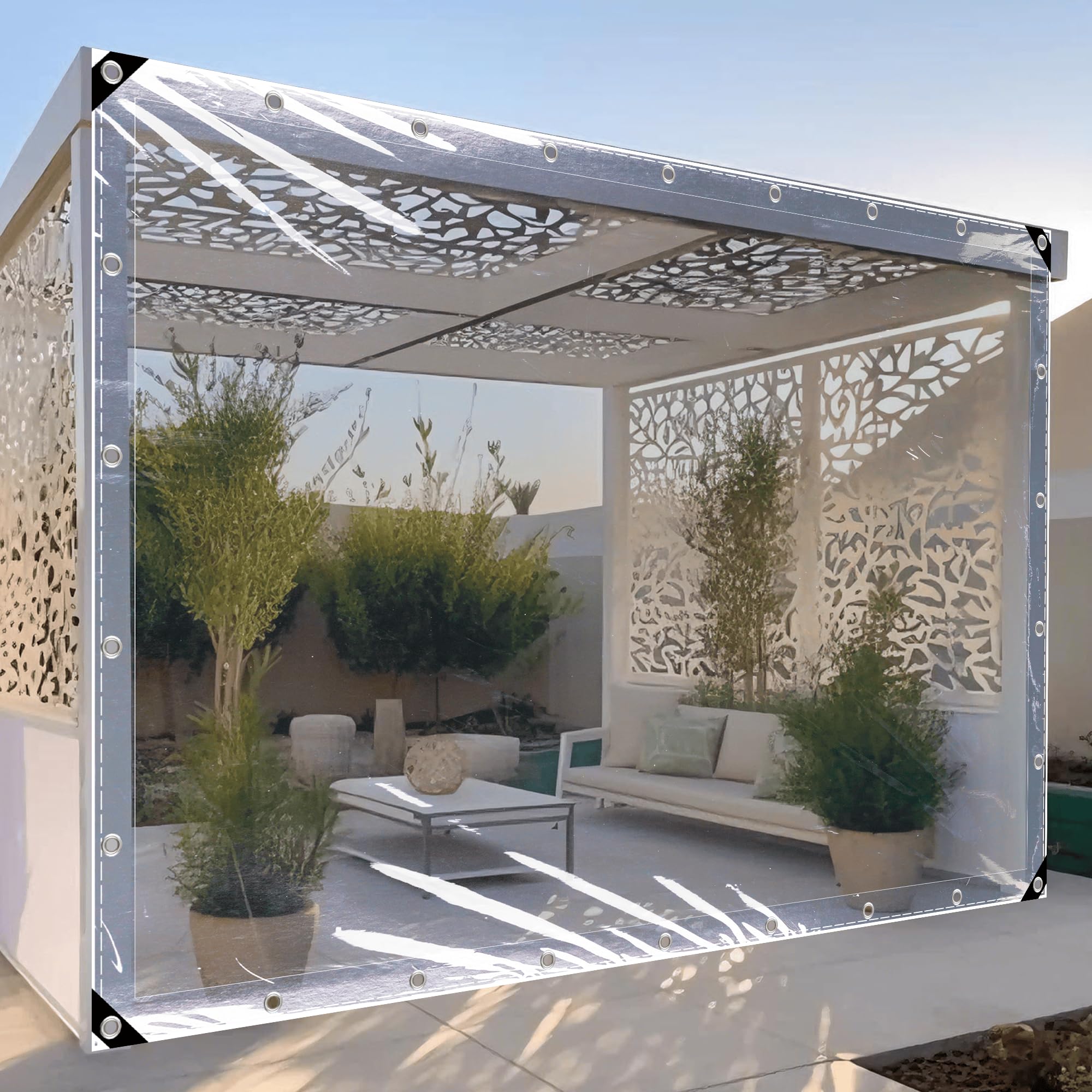 Lona transparente 140x200 cm resistente al frío y heladas para jardín