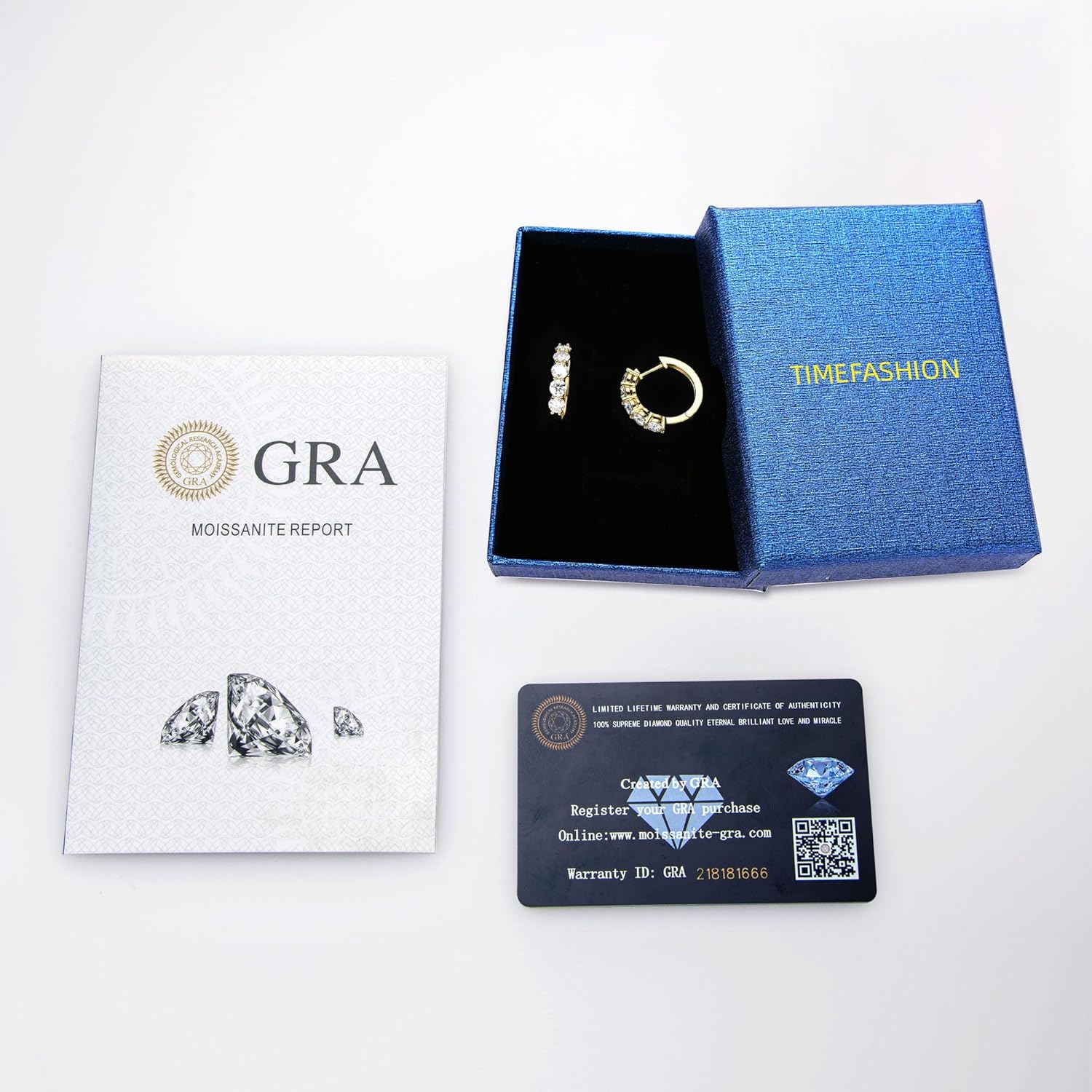 5-Stones Moissanite Hoop Earrings for Women, 3.0cttw D Color Round Cut Moissanite, 925 Sterling Silver Earrings Elegant Jewelry Gifts for Wife or Mom - Image 6