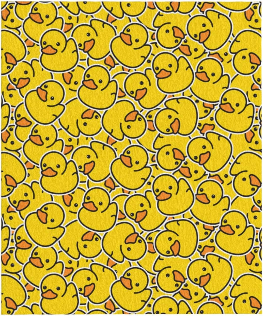 Cute Cartoon Duck Throw Blanket 60x50 Inch – Rubber Ducky Yellow Ducks Ultra Soft Anti-Pilling Flannel Blankets, Lightweight & Warm for Sofa, Bed, Camping, Travel - Image 9
