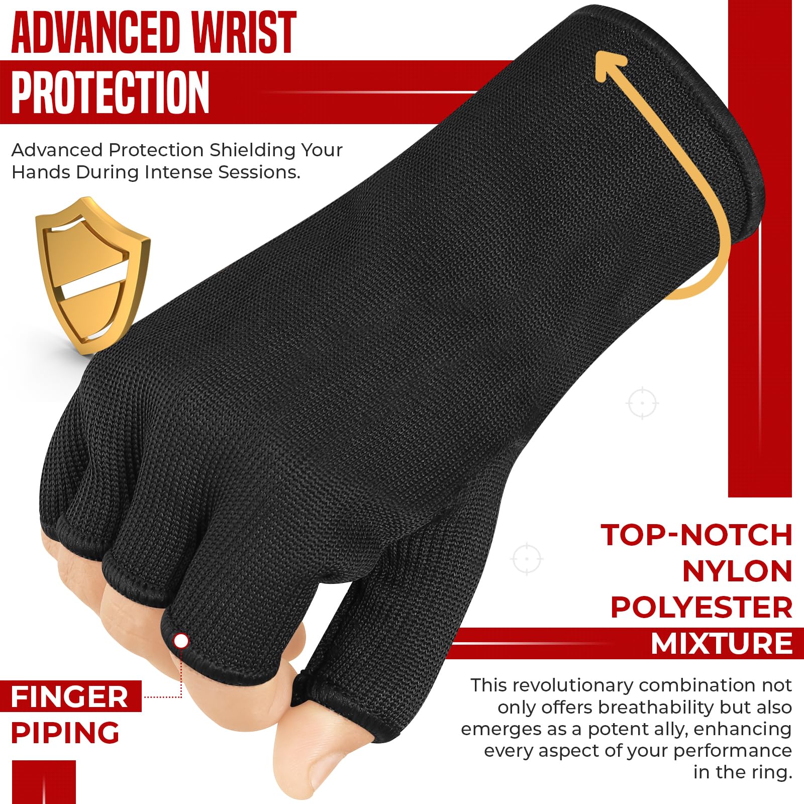 SAWANS Gants intérieurs, bandages, boxe, Muay Thai, entraînement élastique, gants de boxe, gants de MMA, gants de sport, kickboxing, bandages pour les mains, gants de boxe, gants de boxe intérieurs,