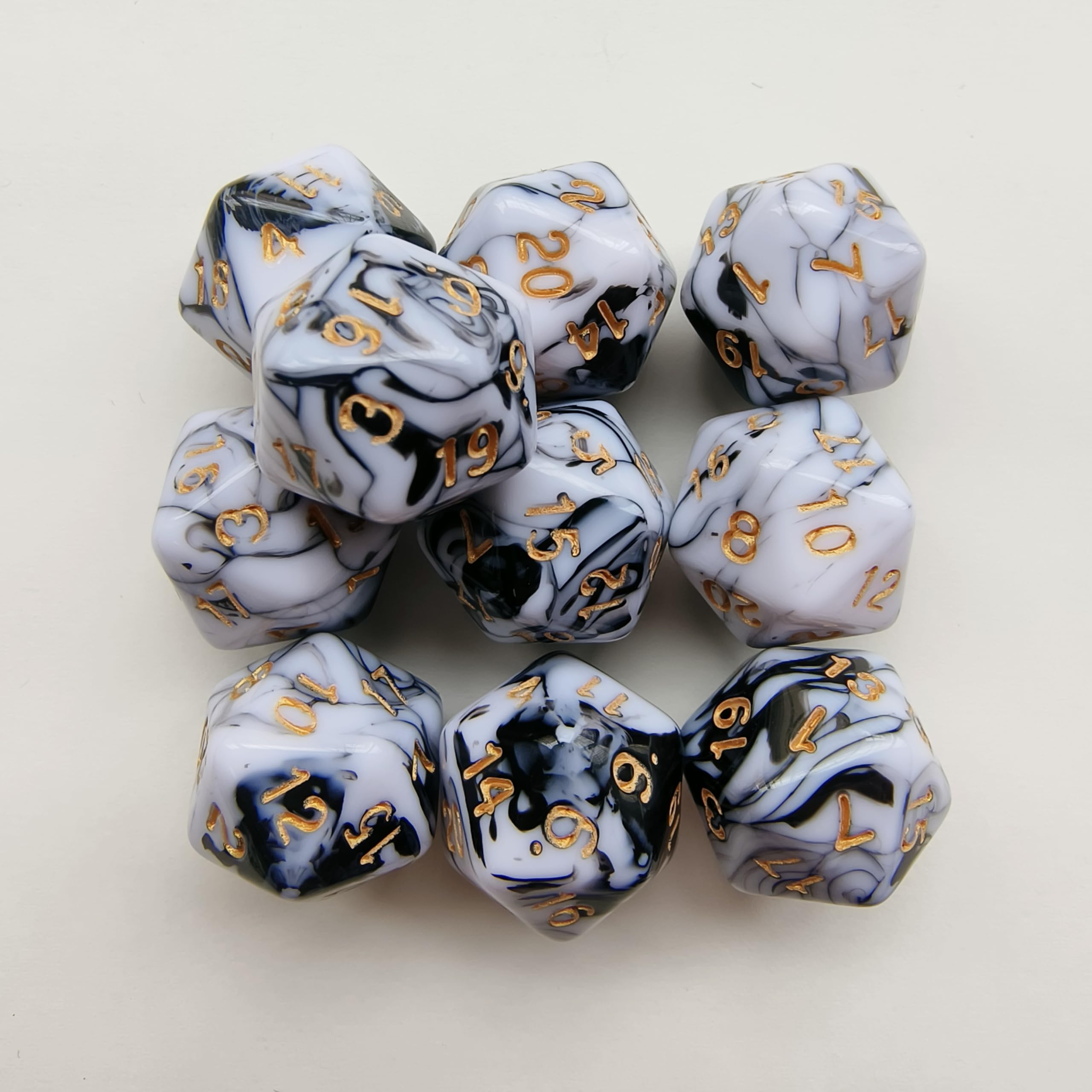10 Stück D20 Polyedrisch Würfel Set,Spiel Würfel für Dungeon