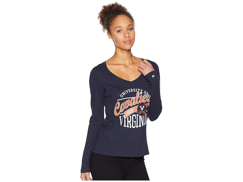

Champion College Virginia Cavaliers University V-Neck Long Sleeve Tee (Navy) Girl's T Shirt