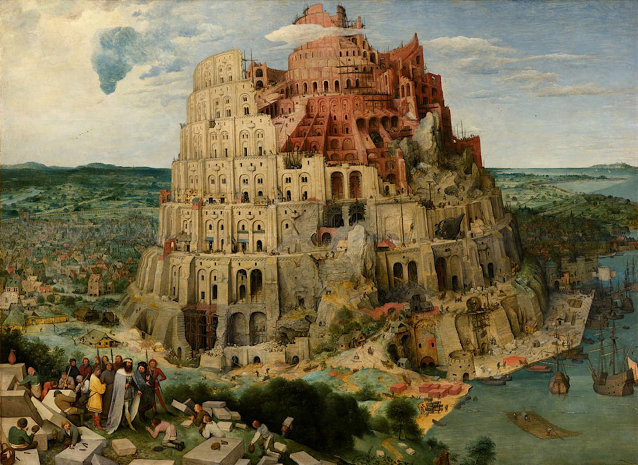 POSTERIIk Vintage Print Pop Art Landscape Artwork the Tower of Babel by Pieter the Elder Bruegel Art Prints for Office Home Decor 60x90cm