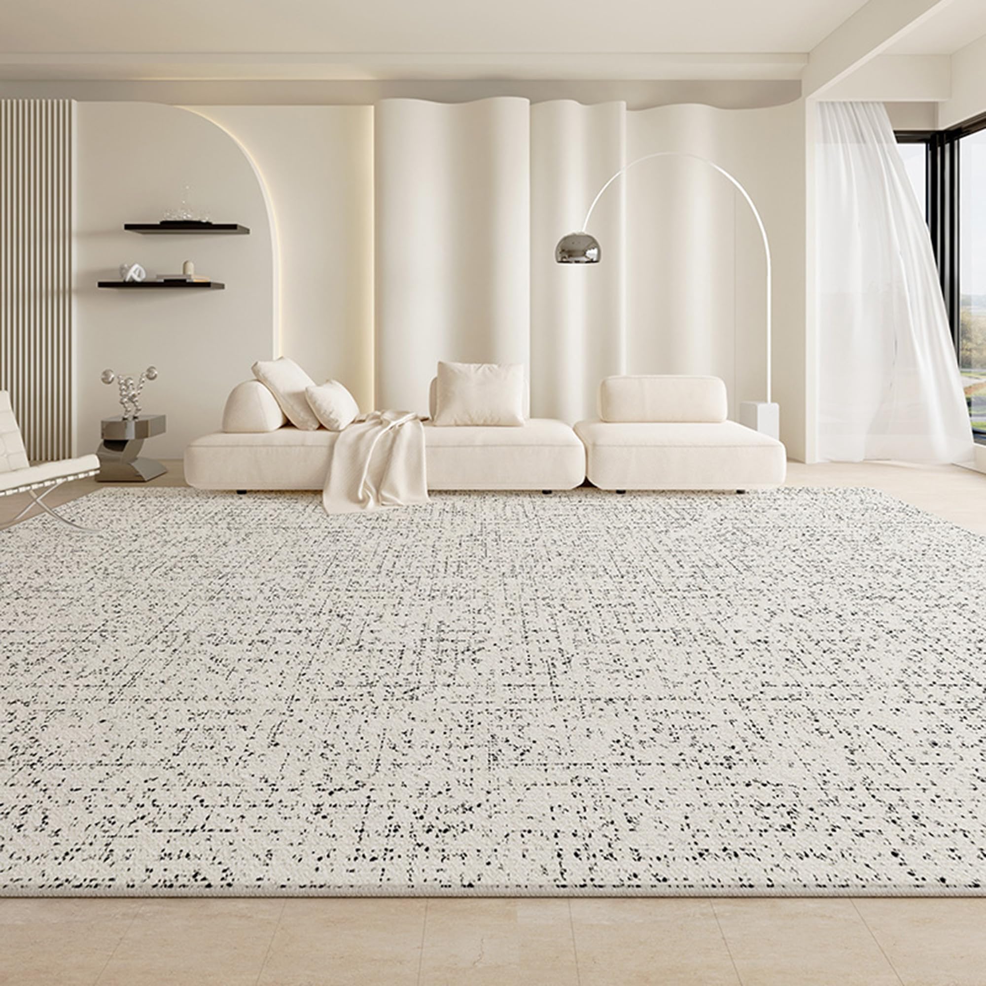 Grand tapis de sol moderne 180x200cm lavable pour grand salon et salle à manger contemporaine