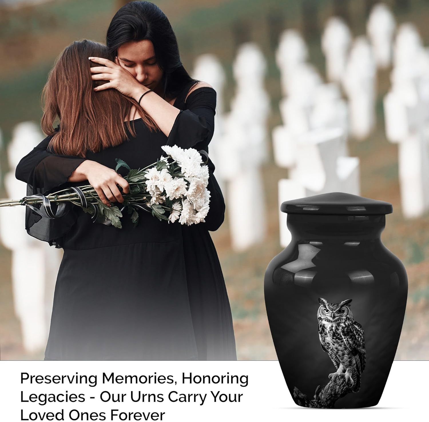 Owl Urn for Ashes for Women - Mini Urn - Human Cremation Urns - Cremation Urns for Human Ashes Adult Male - Funeral Urns for Human Ashes Adult - Urns for Ashes Adult Male (3 inch Pack of 4)