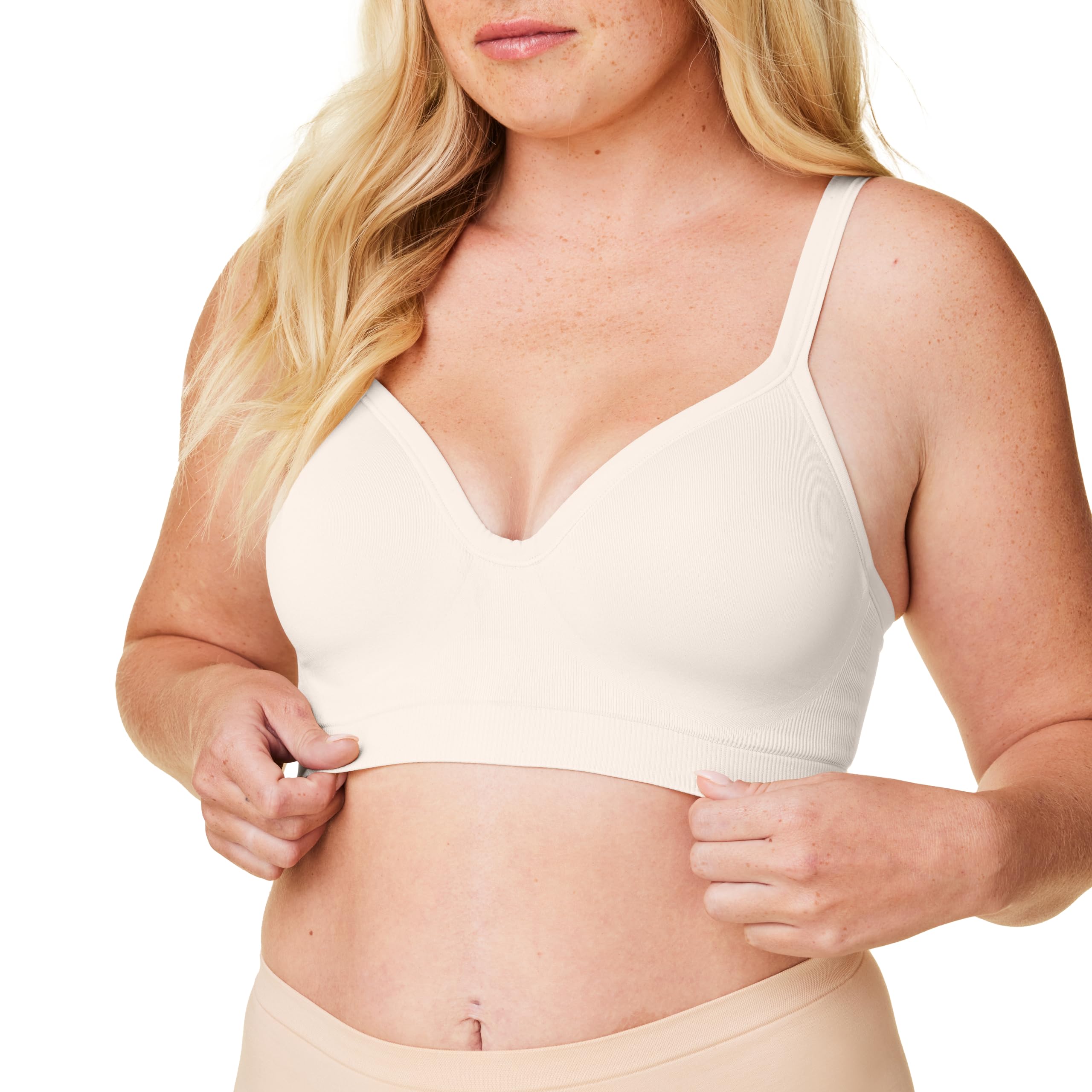 BRAVADO! DESIGNS Sustainable Muse Seamless Wireless V-Neck Everyday Bra Adjustable A to G Cups