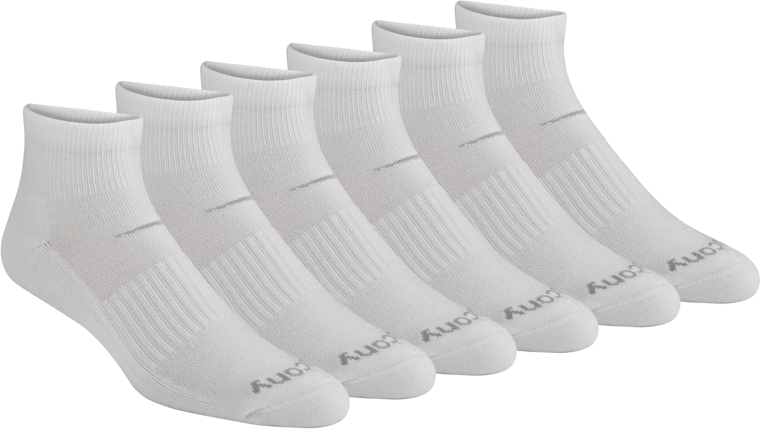 Saucony Men's Rundry Mesh Ventilating Comfort Fit Performance Quarter Socks (6, 12 Pairs)