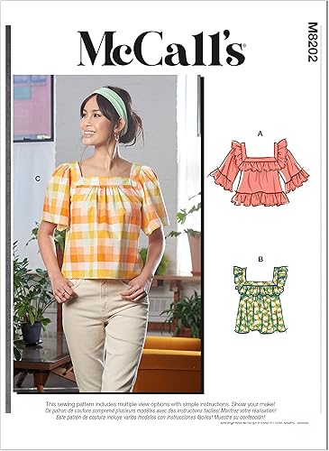 McCall's Misses' - Kit de patrón de costura con cuello cuadrado, código M8202, tallas L-XL-2XL, multicolor
