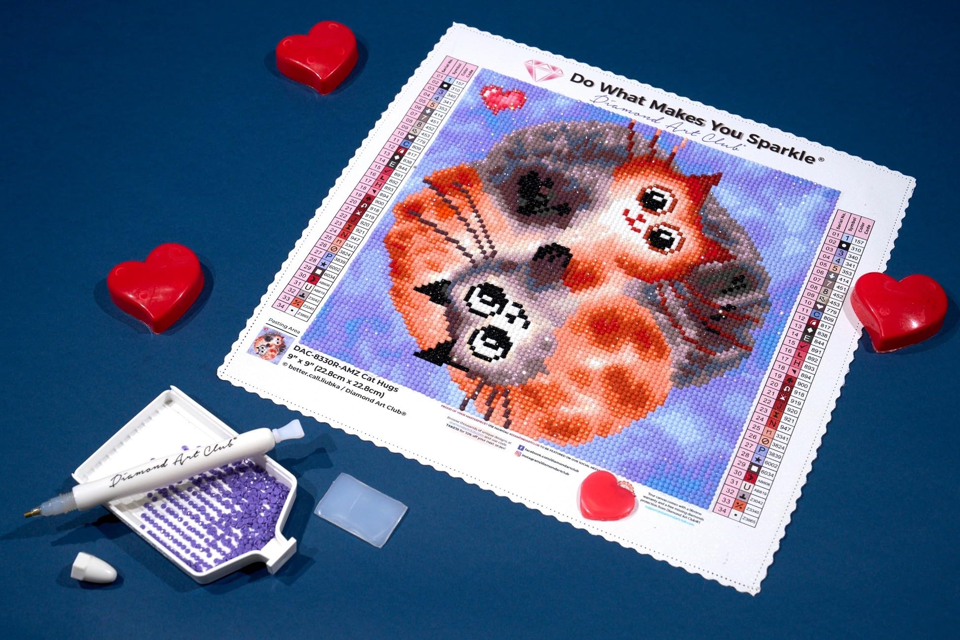 DIAMOND ART CLUB Cat Hugs Diamond Painting Kit, Fun DIY Crafts for