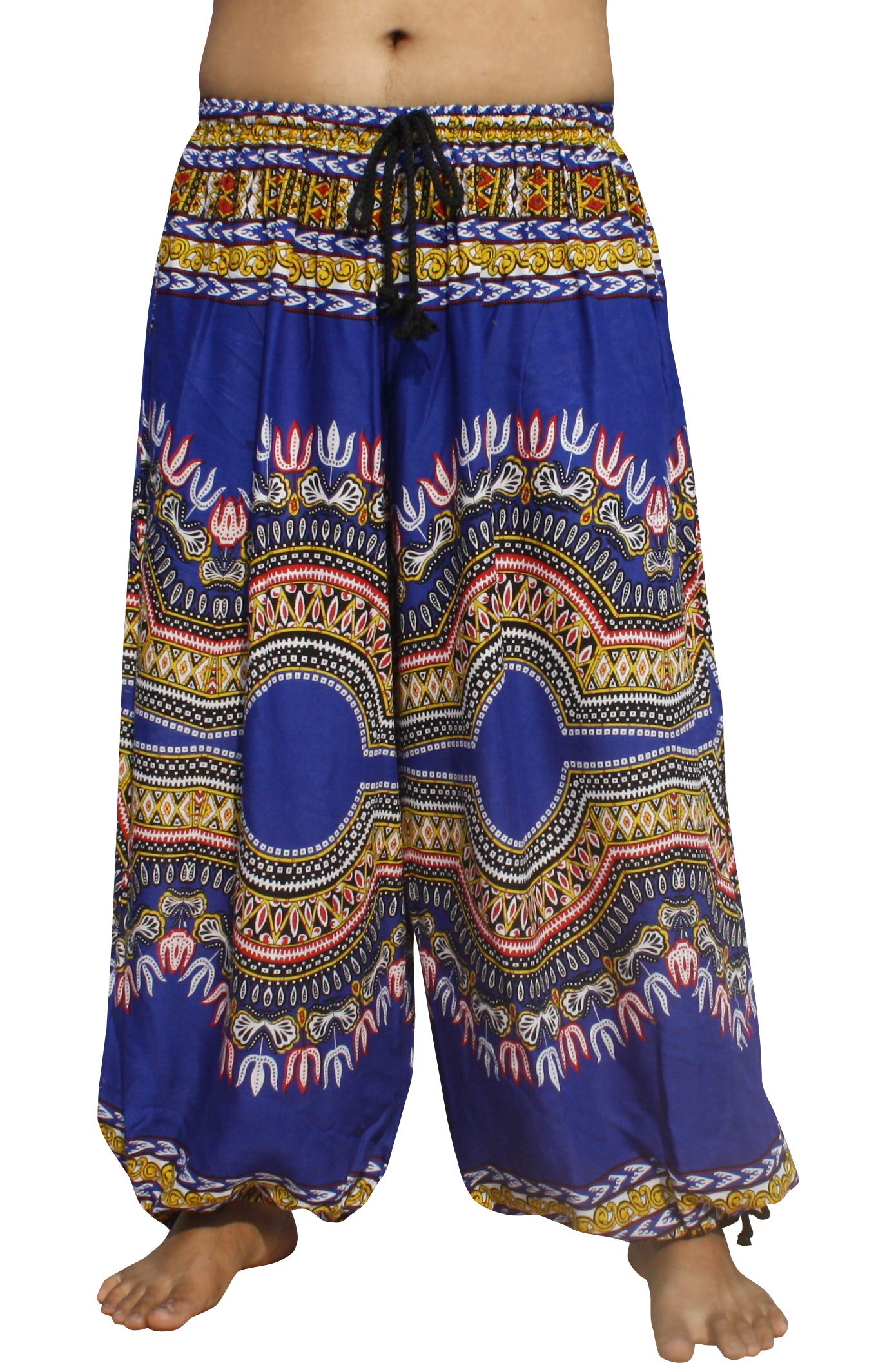 Full FunkRayon Elastic Tied Ankle Wide Full Leg Balloon Pants Afrika Dashiki Art