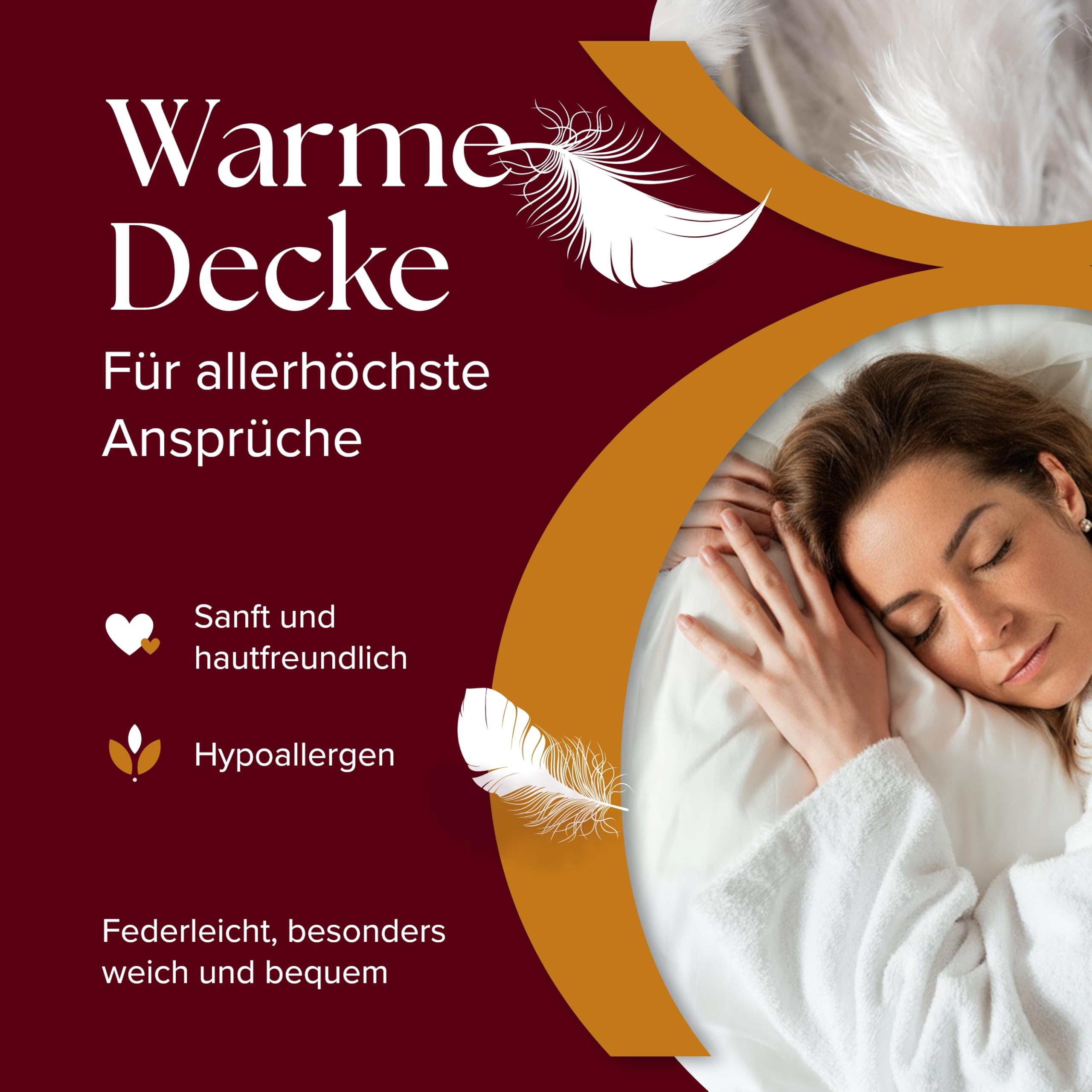 Reine Daunendecke Winter - 100% DAUNEN, 135x200 cm, extra warm 1800g Füllgewicht, atmungsaktiv, Oeko-TEX Zertifiziert, Allergiker geeignet, hochwertige Baumwollhülle