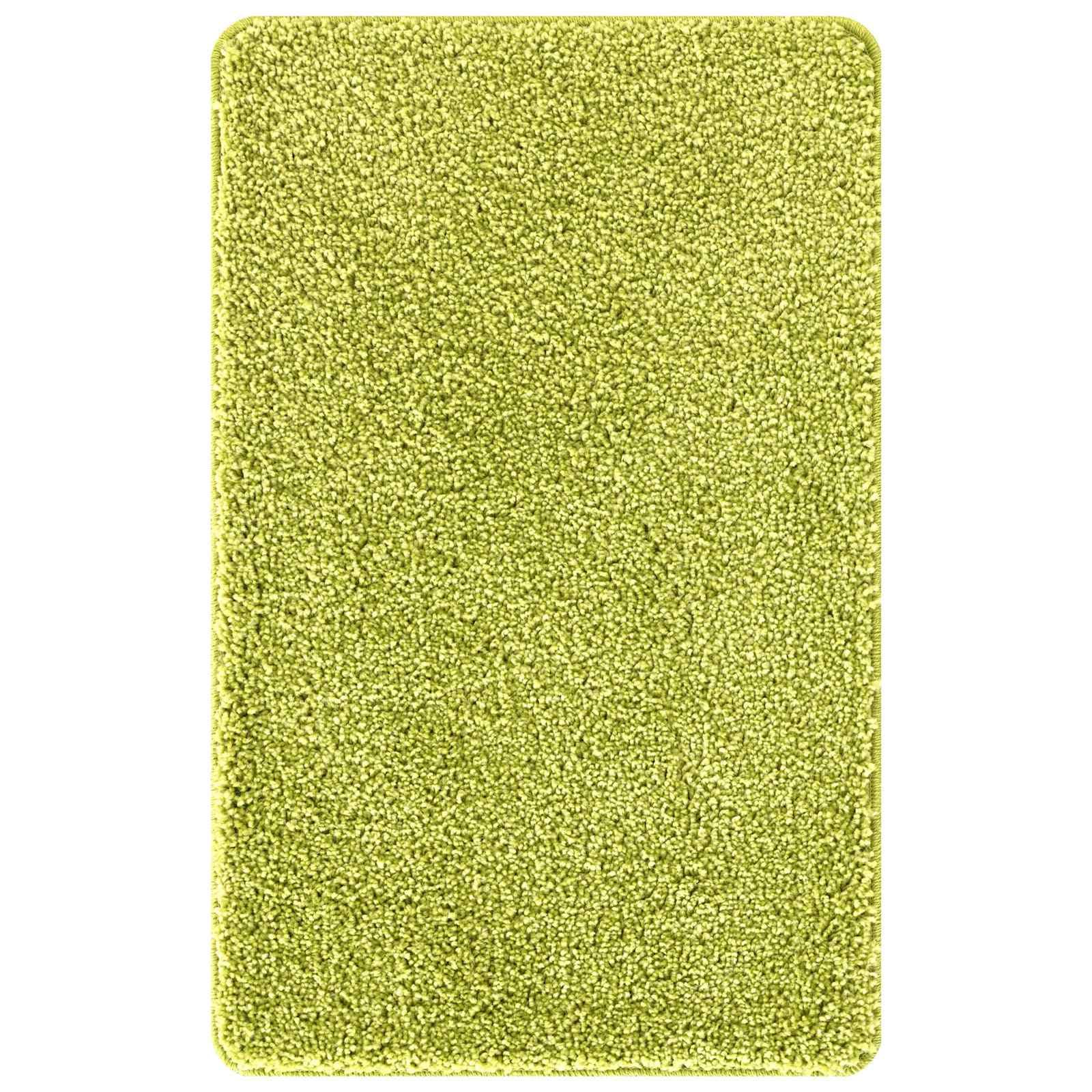 Lot de 3 tapis de bain vert, tapis de bain antidérapant, tapis de WC avec découpe et housse pour abattant de WC, ensemble de tapis de salle de bain
