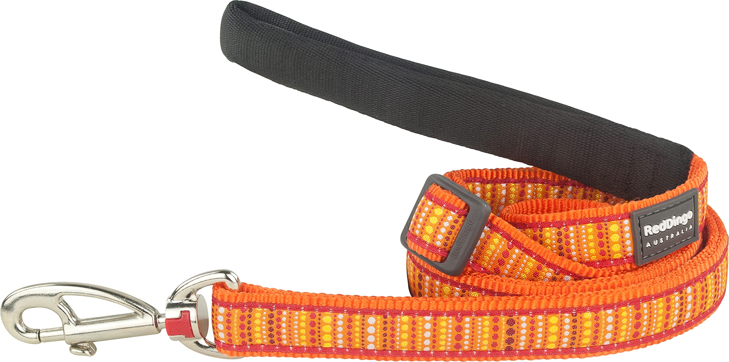 Red Dingo Dog Lead, LotzaDotz Orange, 12mm/Small
