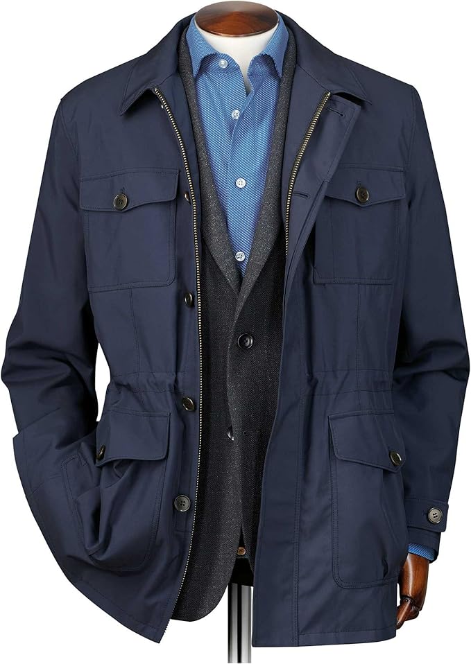 Charles Tyrwhitt Navy Showerproof Field Jacket Size 48 Regular Amazon