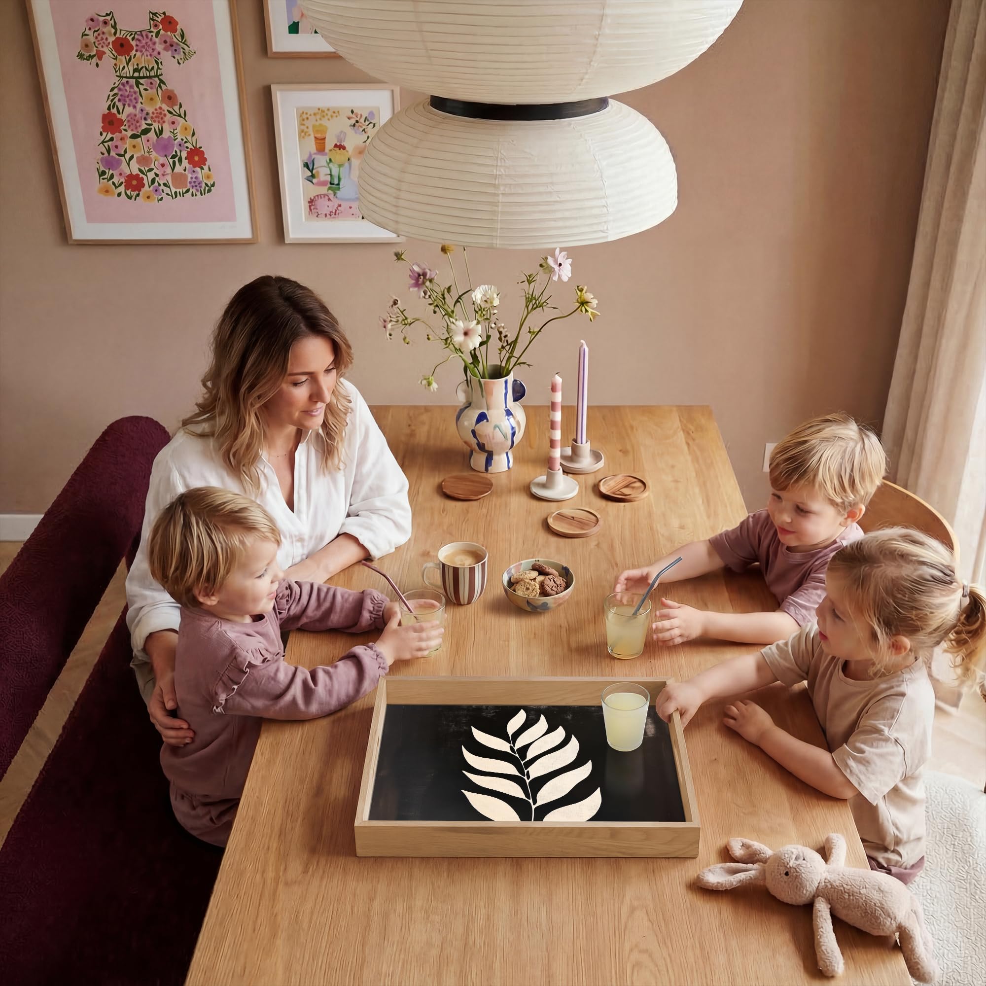 Plateau Bois Plateaux Service Decoratif Table Dejeuner Résistant
