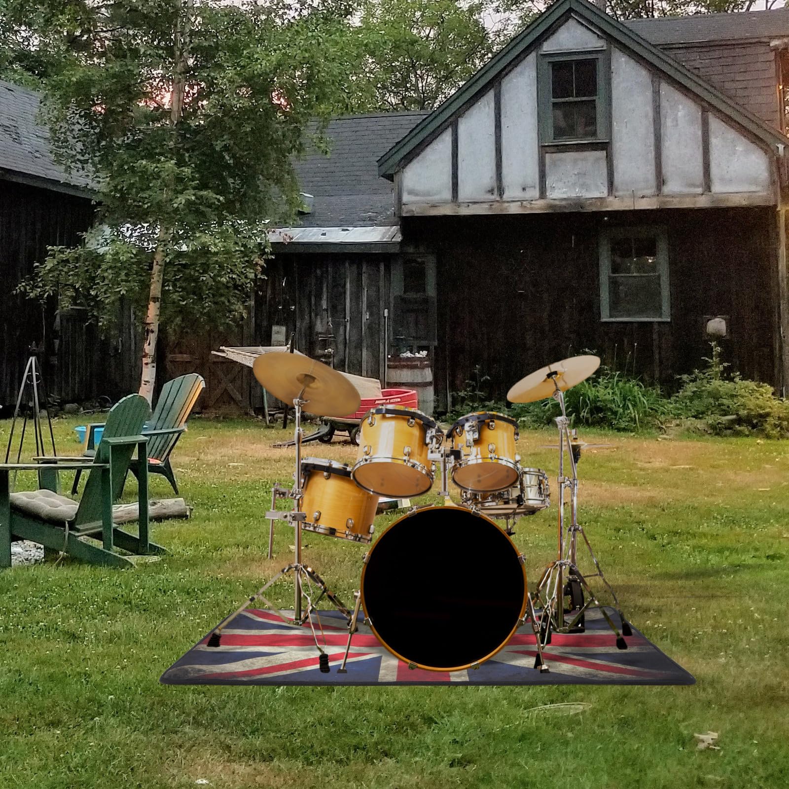 BESPORTBLE Tappeto Batteria Acustica Antiscivolo, Moquette per Tamburo | Poliestere, per Drum e Jazz Drum, Uso in Salotto o Camera da Letto, la Posizione