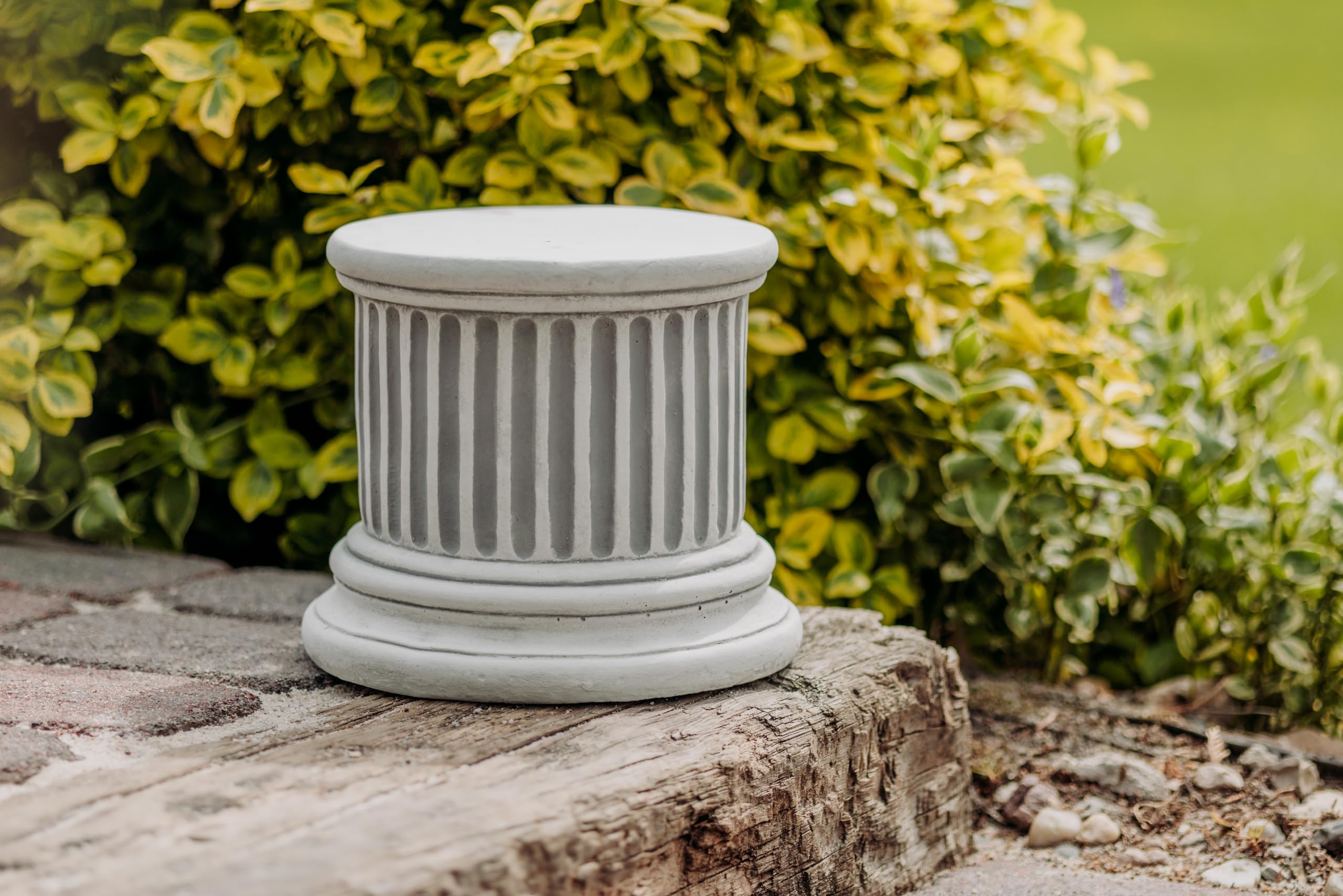 gartendekoparadies.de Colonne de Socle à Base Solide, Hauteur 23 cm, Ø 26 cm, Ø au-Dessus de 22 cm, Gris, Poids 17 kg, en Pierre moulée résistante au Gel